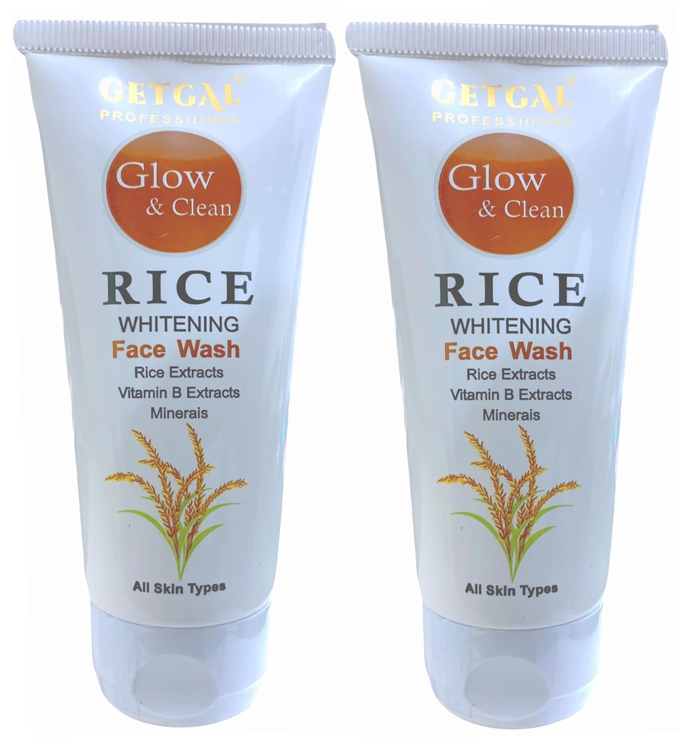 Bingeable Professional Rice Water Whitening Face Wash 200ml - Brightening & Cleansing with Rice Extracts & Vitamin B - Suitable for All Skin Types - Pack of 2 - Perfect for Daily Skincare Routine & Achieving Radiant Glow