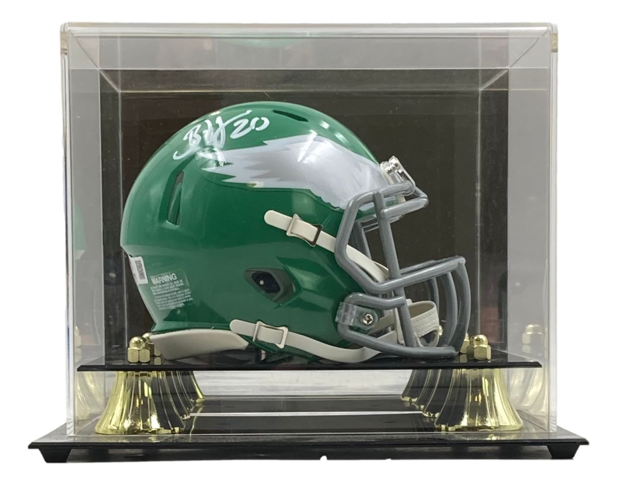 Brian Dawkins Autographed Philadelphia Eagles Throwback Mini Speed Helmet with Display Case - Perfect for NFL Collectors, Eagles Fans, and Sports Memorabilia Displays