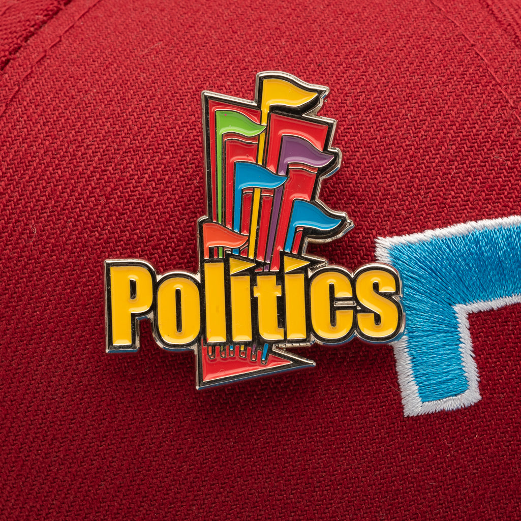 New Era x Politics Texas Rangers 59FIFTY Fitted Hat - Pinot Red/Cardinal Blue - Official MLB Baseball Cap for Men & Women - Perfect for Rangers Games, Sports Events & Streetwear Fashion