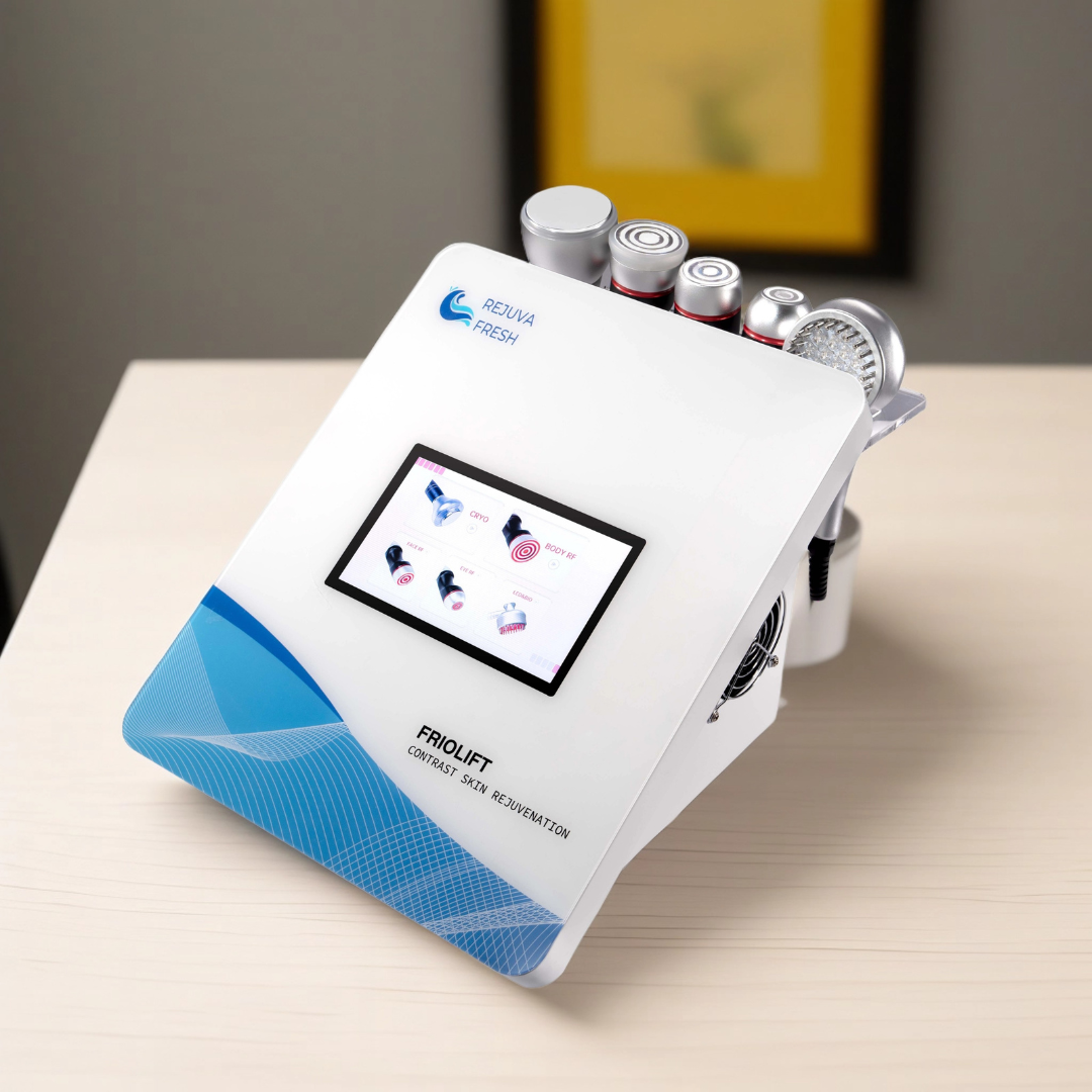 FrioLift Cryo + RF Contrast Skin Rejuvenation System - Professional Anti-Aging Facial Treatment for Wrinkles & Fine Lines - Perfect for Home Spa & Salon Use