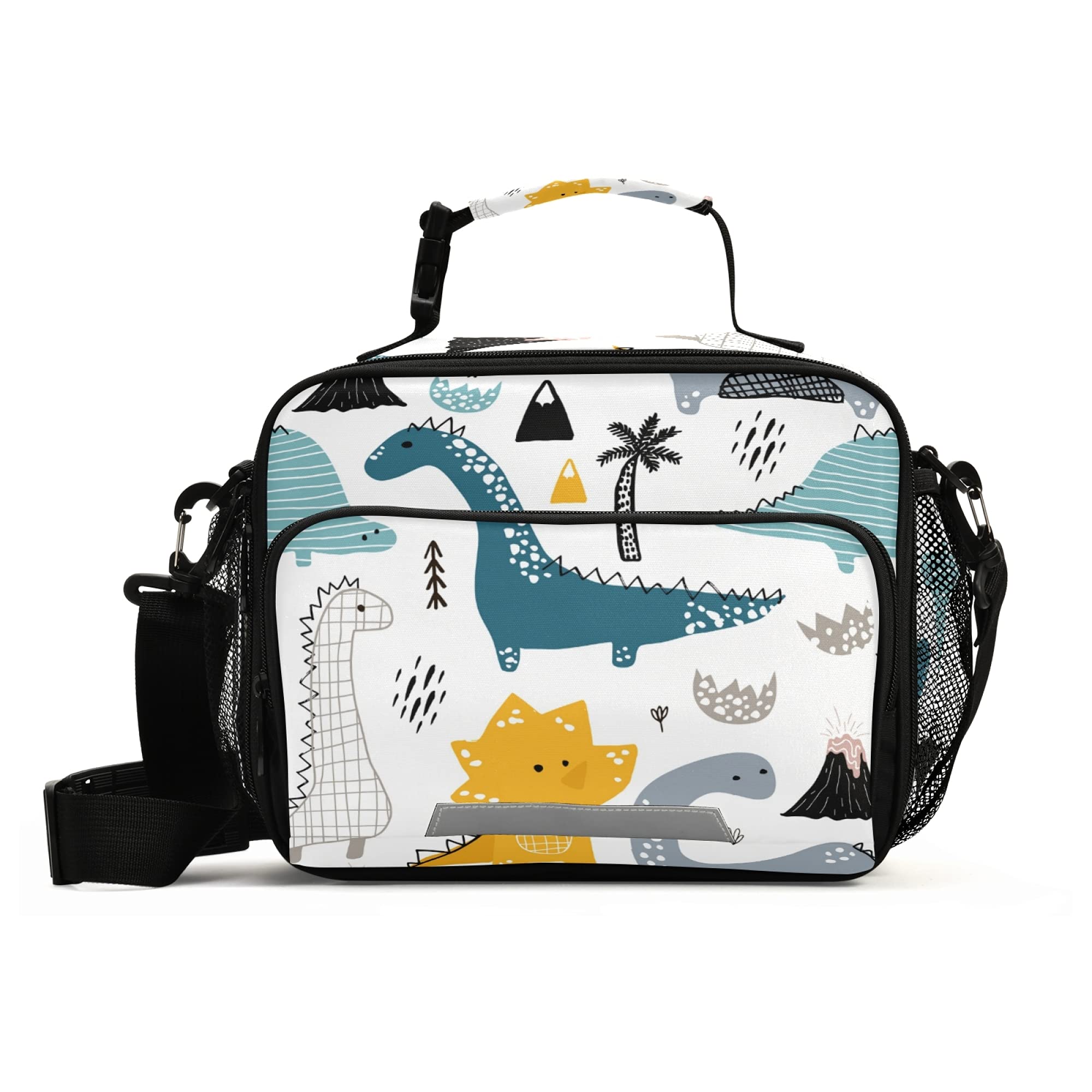 Dinosaur Lunch Box for Girls & Boys - Insulated Cooler Tote with Ice Pack, Freezable Kids Lunch Bag for School, Teens, Bento Boxes & Bottle Holder - Perfect for Picnics, School Lunches & Outdoor Adventures