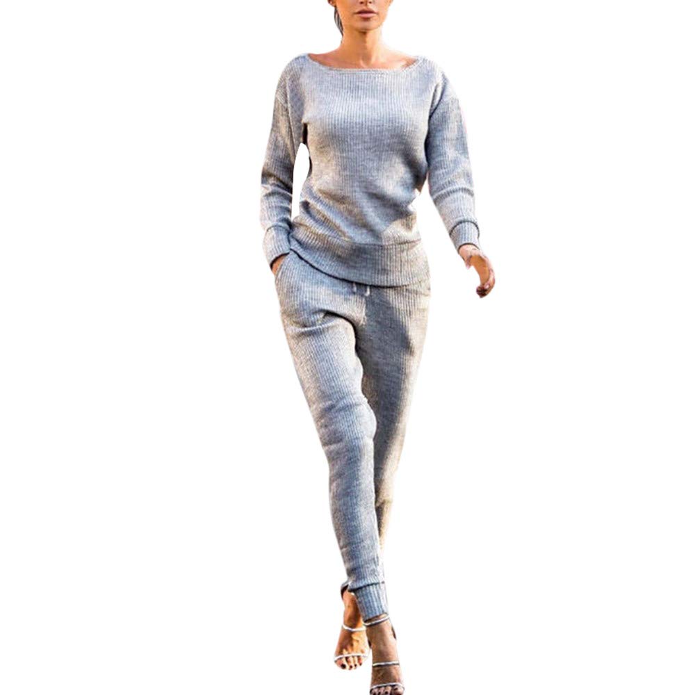 2Pcs Women's Solid Color Tracksuit Set - Soft Sweatshirt & Long Pants for Sports, Gym, Yoga & Lounge Wear - Comfortable Casual Outfit for Running, Workout & Home Relaxation