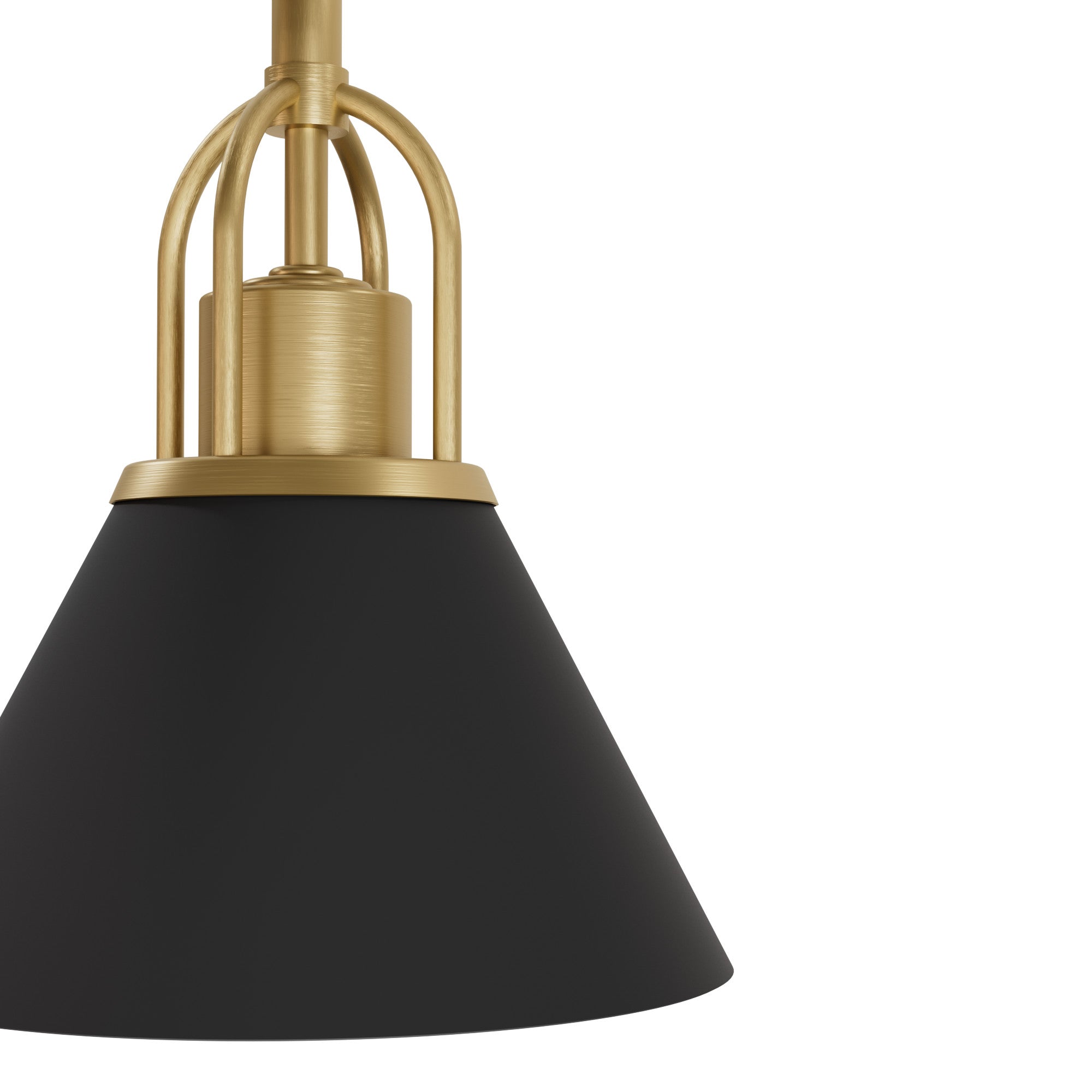 Hunter Carrington Isle Matte Black & Gold Mini Pendant Light - 1-Light Ceiling Fixture, Jasmine Roth Collection - Perfect for Kitchen Island, Dining Room, or Entryway Lighting