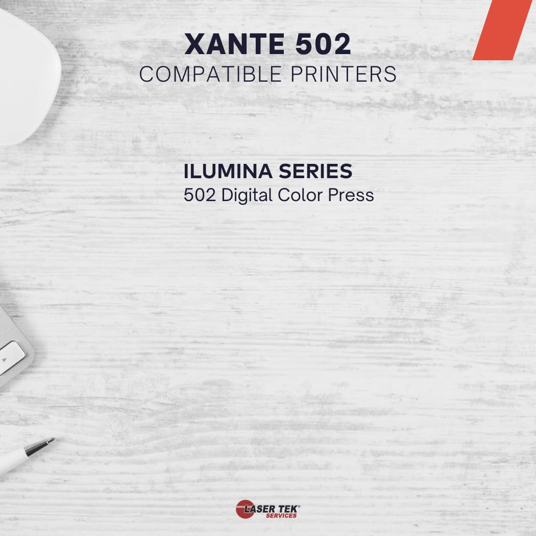 Laser Tek Compatible Toner Refill Kit for Xante 502 Printers - Black, Cyan, Magenta, Yellow (4 Pack) | Works with Xante Ilumina Glossy 502 & Models 200-100222, 200-100223, 200-100224, 200-100225 | Ideal for Office Printing, Photo Labs & High-Quality Graphic Projects