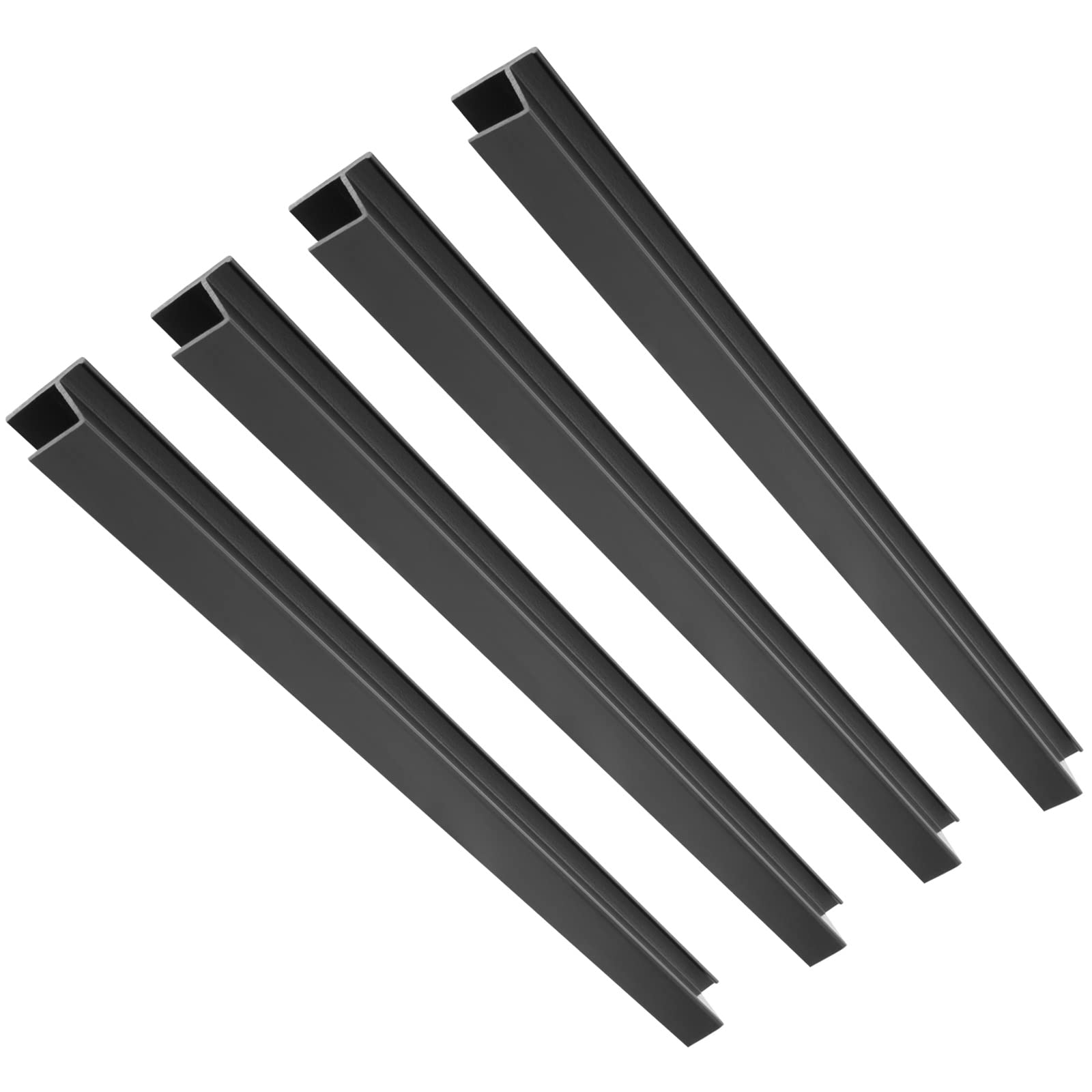 4-Pack Black 16-Inch PVC Hanging File Rails for File Cabinets - Letter Size File Organizer for Folders & Documents | Drawer Sides Mounting | Office, Home & School File Storage Solution (4 Pieces)