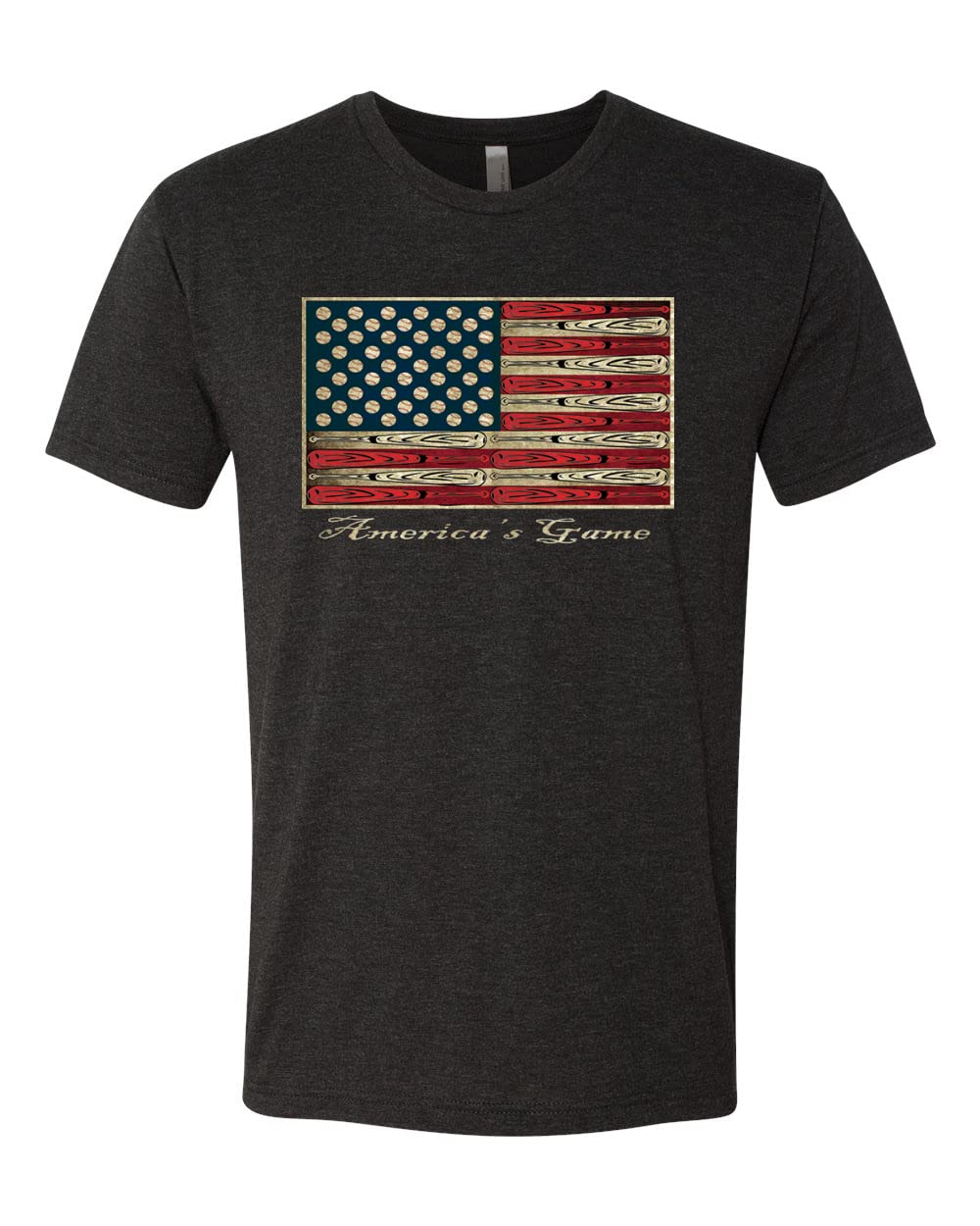 Premium Tri-Blend Baseball T-Shirt for Men - American Game Flag Design - Comfortable & Stylish Sports Apparel for Baseball Games, Casual Wear & Fan Events