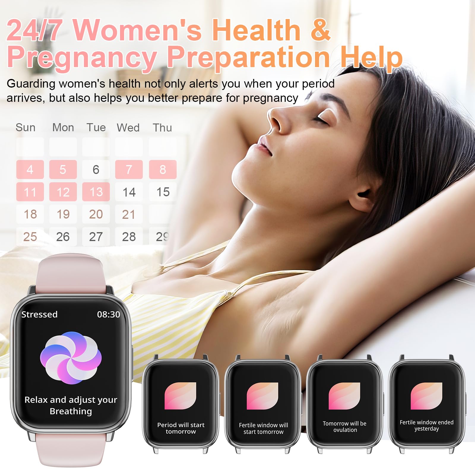Women's Smartwatch with Call, Heart Rate & 113 Sports Modes - for Fitness & Daily Use