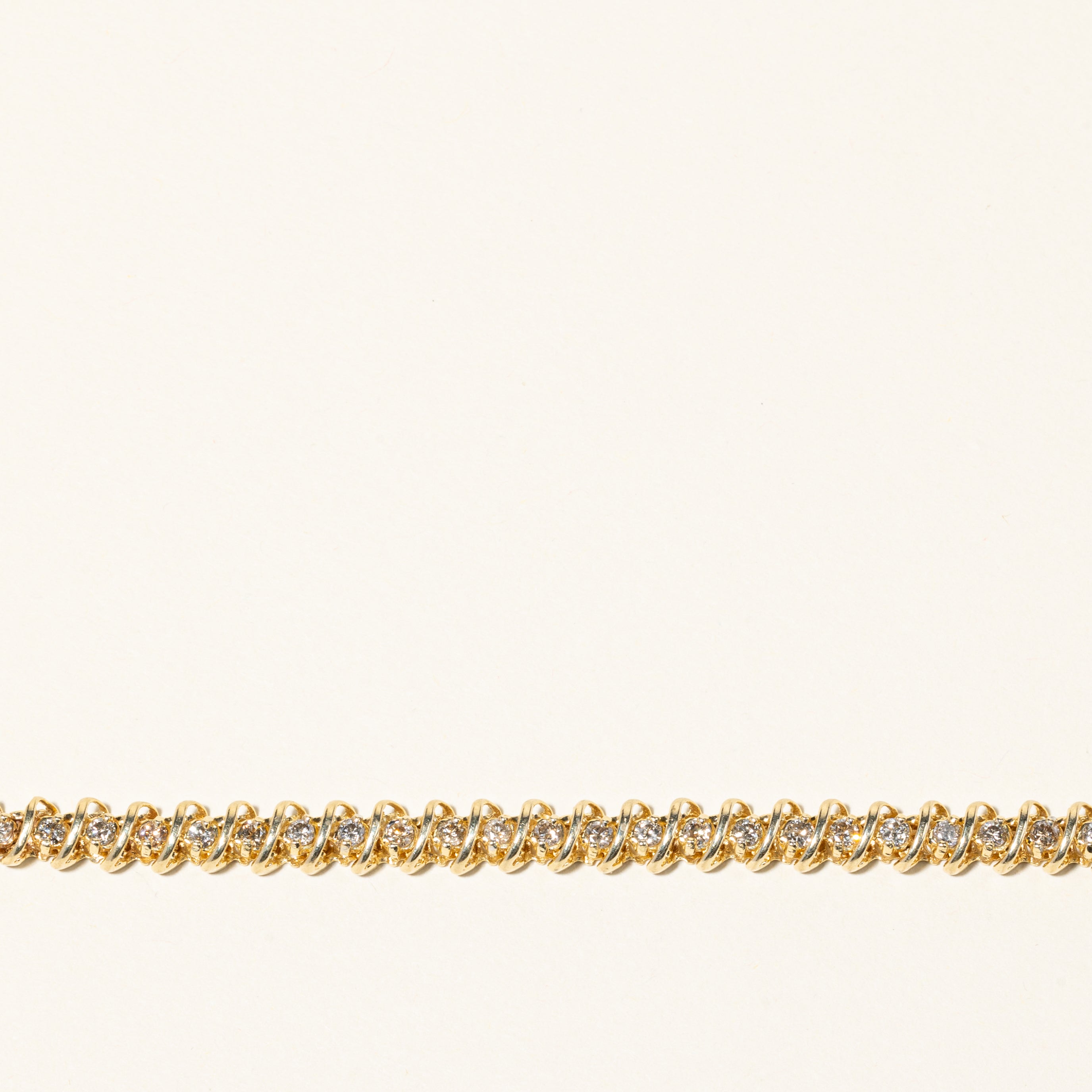 14K Yellow Gold Spiral Diamond Tennis Bracelet for Women | 3.06ctw Total Weight | Size 8 | Elegant Jewelry Gift for Anniversary, Birthday & Special Occasions