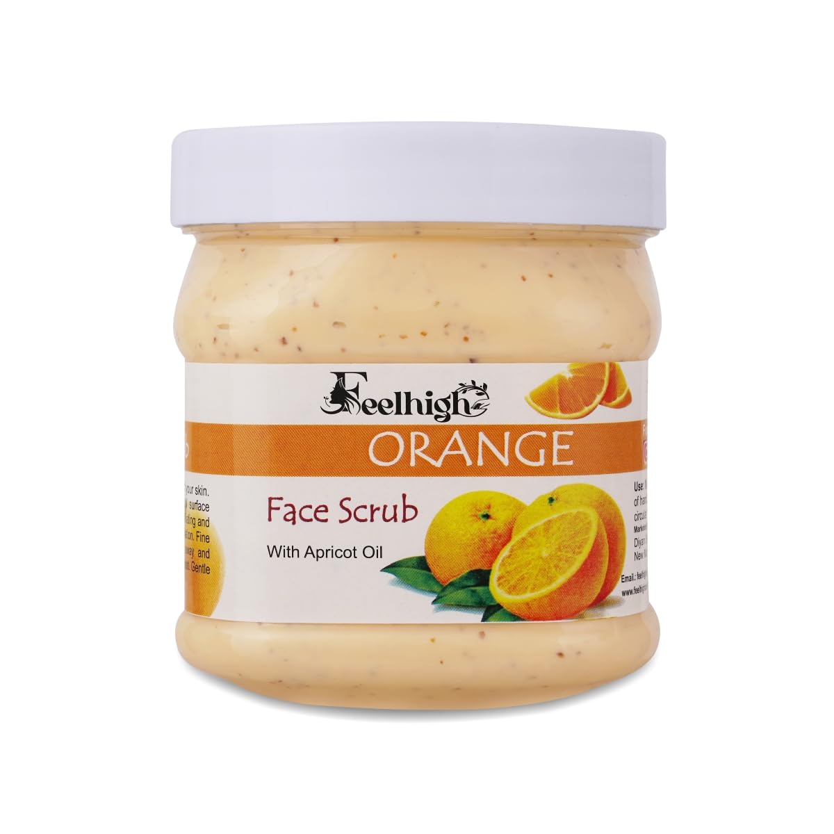 Orange Face & Body Scrub with Apricot Oil (500ml) - Deep Exfoliating Cleanser for All Skin Types | Dead Skin & Tan Removal | Blackhead Eliminator | Perfect for Daily Skincare & Spa Treatments