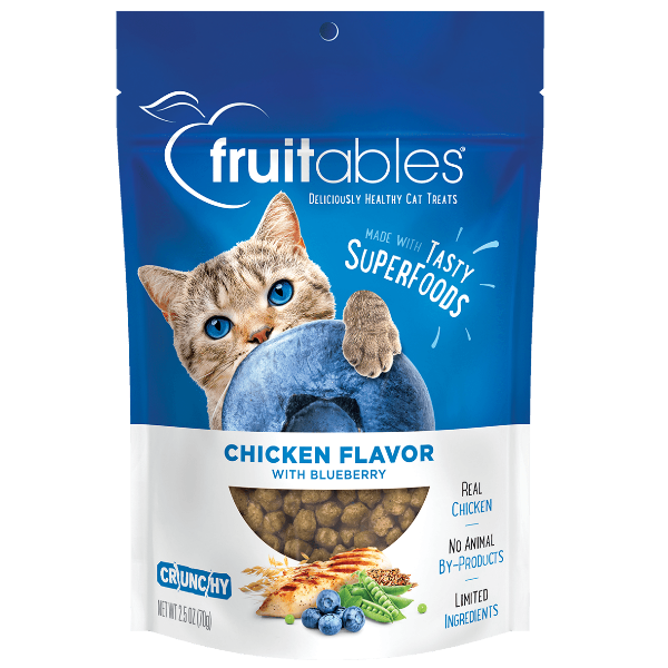 Fruitables Chicken Flavor with Blueberry Cat Treats - Healthy Natural Snacks for Cats - Perfect for Training, Rewards & Bonding with Your Feline Friend