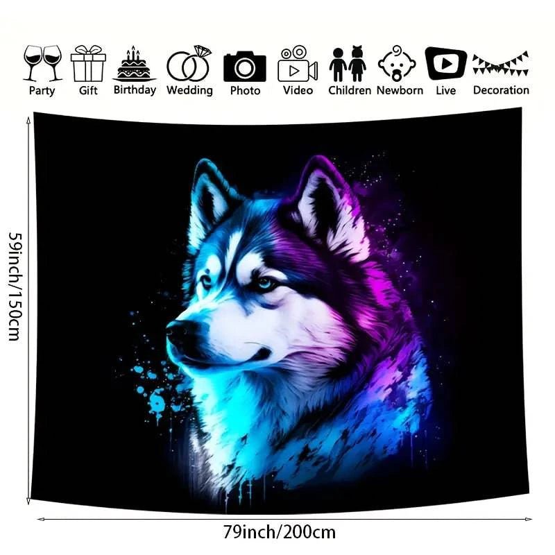 Wolf Totem Official Glow in the Dark Tapestry - UV Reactive Wall Art Decor for Bedroom, Living Room & Dorm Room