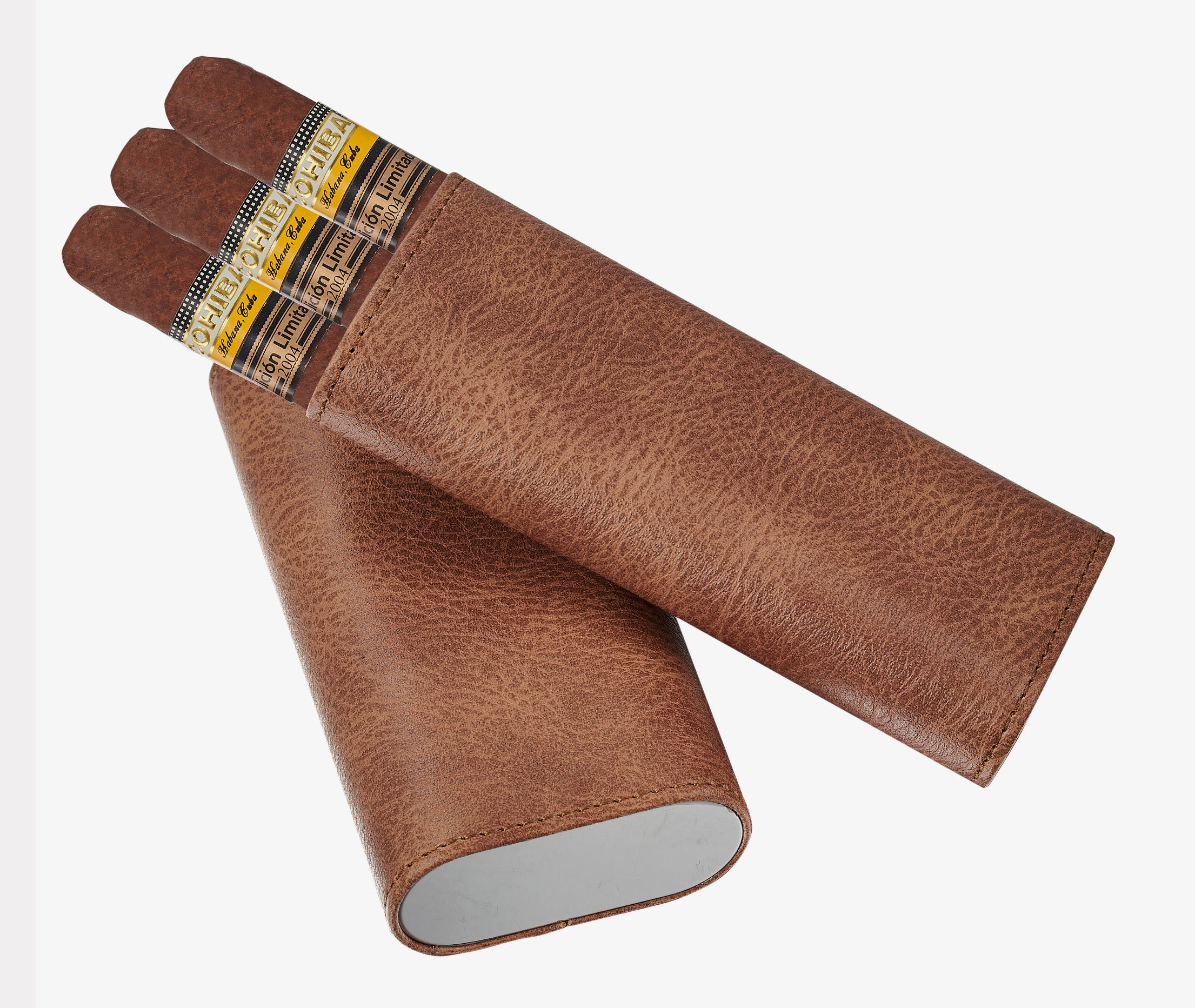 Premium Visol Santa Fe Dark Brown Leather Cigar Case - Handcrafted Travel Humidor for Cigars - Perfect Gift for Men & Cigar Enthusiasts (Home, Office, Travel & Outdoor Use)