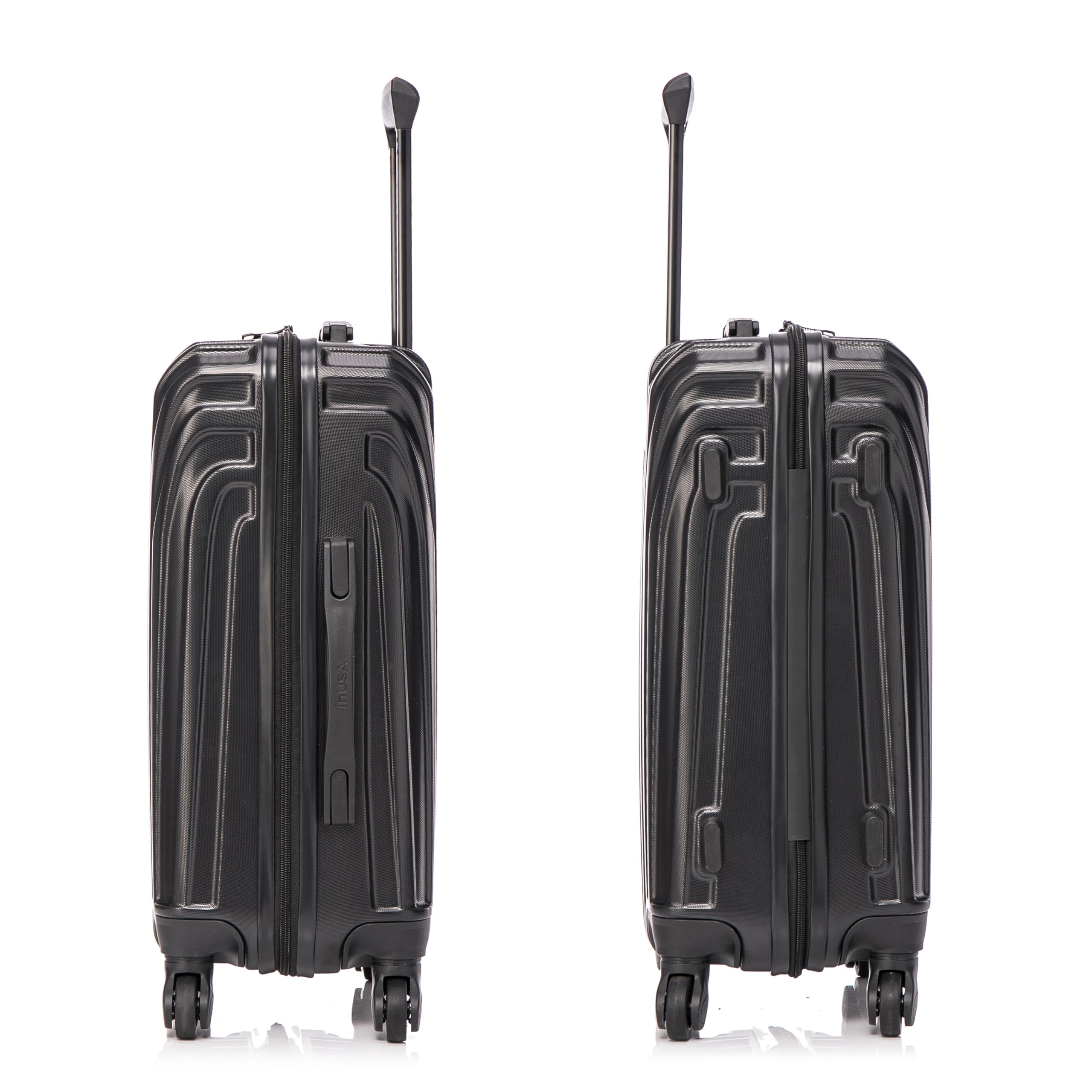 VASTY 20-Inch Lightweight Hardshell Spinner Luggage - Durable Carry-On Suitcase with 360° Wheels & Telescopic Handle - Perfect for Air Travel, Business Trips & Weekend Getaways (Black)