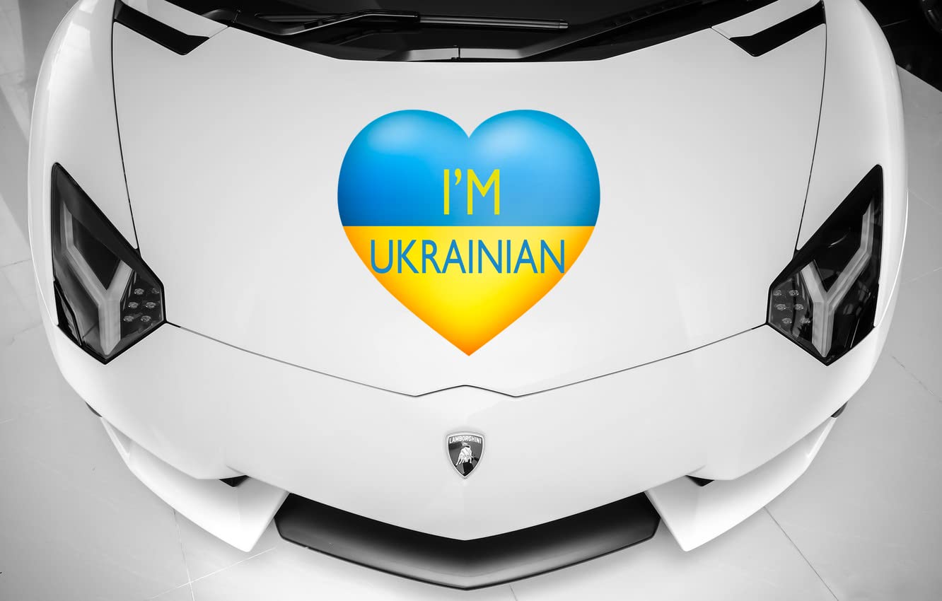 Pray for Ukraine Car Vinyl Stickers - Stop War Decals - Stand with Ukraine Car Decals - No War Vinyl Labels - Support Ukraine Stickers (20x20) - Perfect for Cars, Laptops, Windows & Bumpers to Show Solidarity