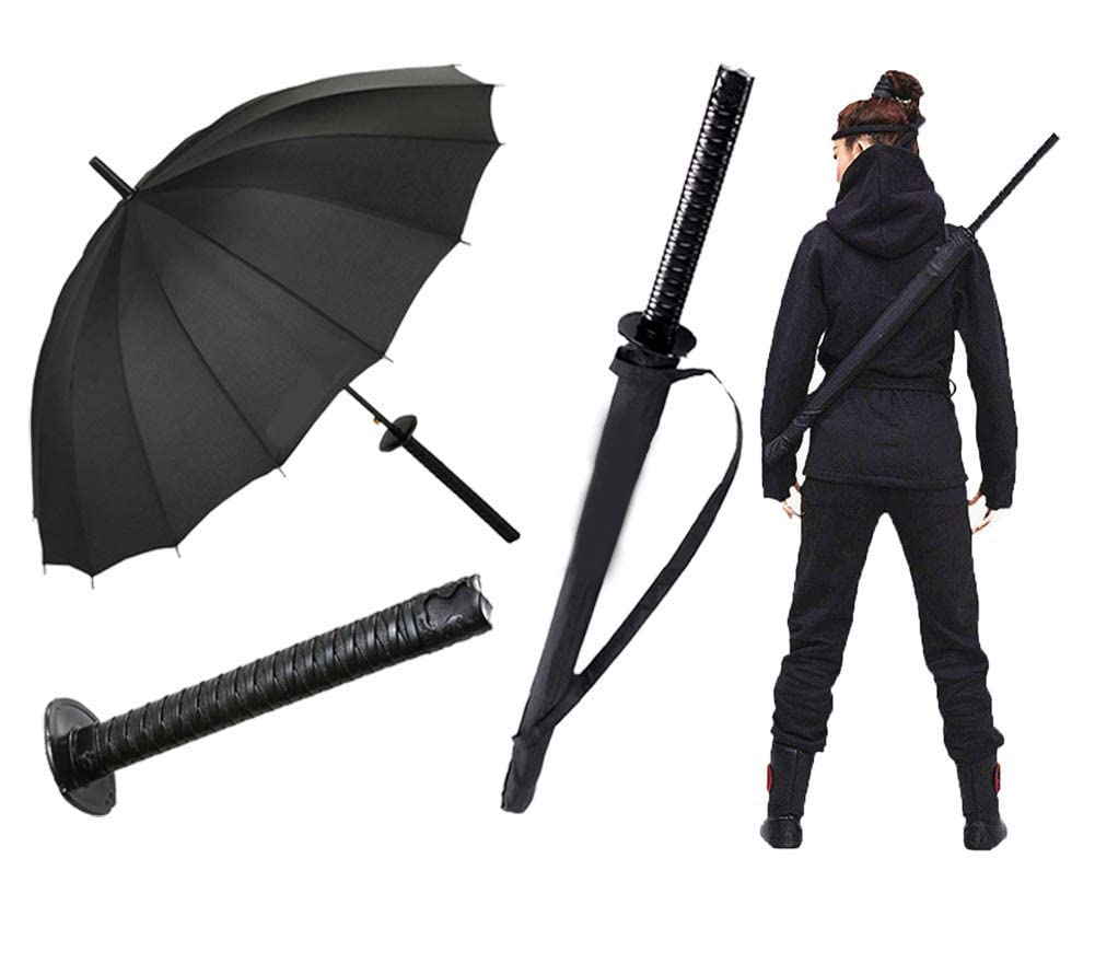 Windproof Samurai Umbrella - 8 Bone Ninja Design for Outdoor Use