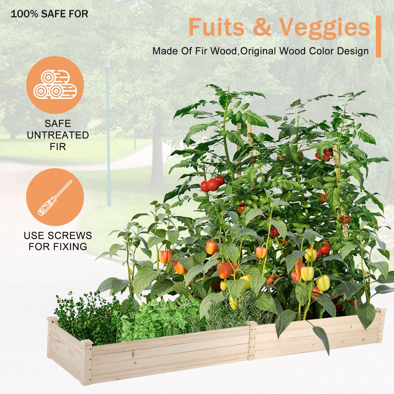 Elevated Garden Bed Kit - Large Outdoor Wooden Raised Planter Box for Vegetables, Flowers & Herbs | Deep Root Gardening, Moveable & Durable | Perfect for Patio, Backyard & Urban Farming