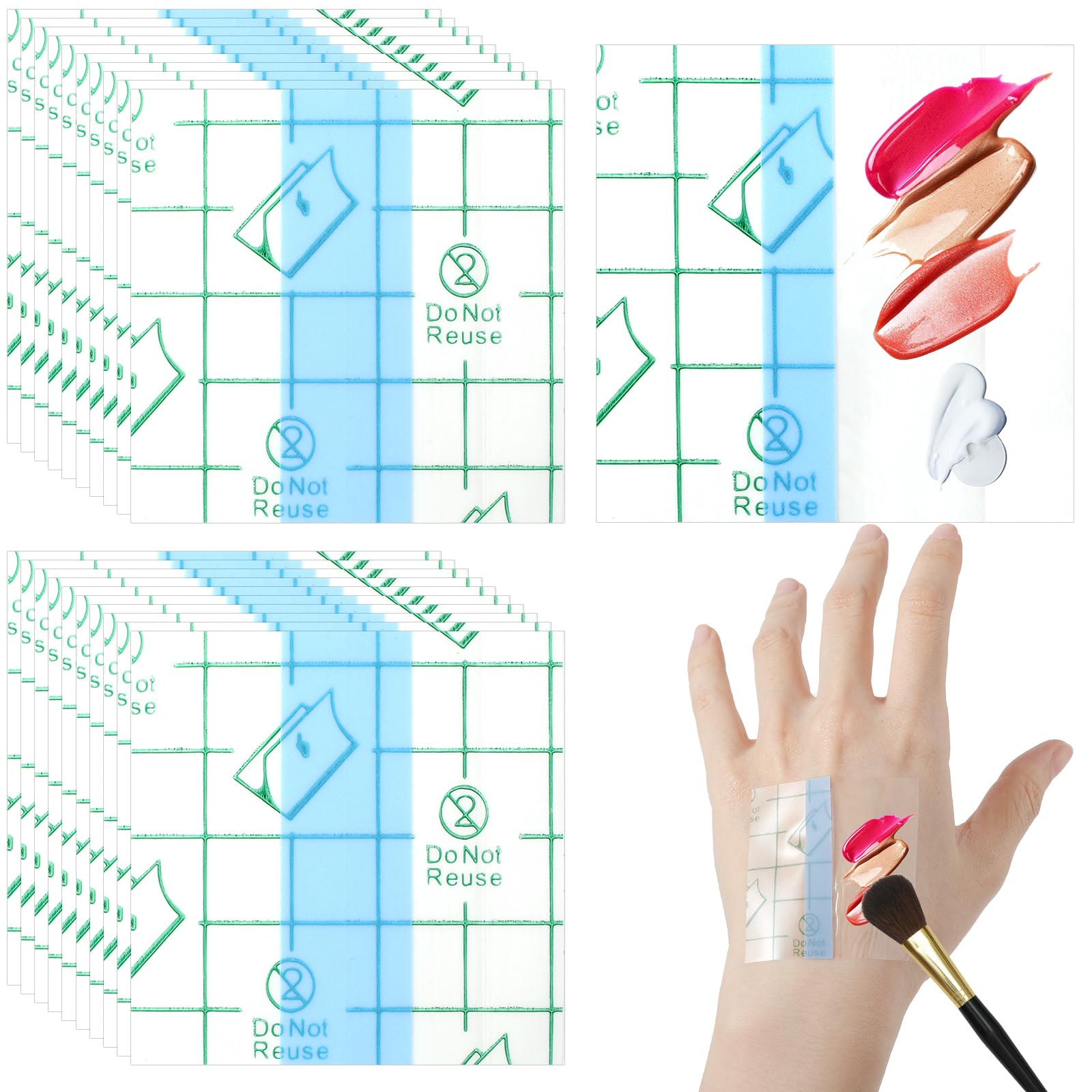 100 Pieces Disposable Makeup Mixing Palette - Single Use Professional Foundation Mixing Tray for Artists | Waterproof Adhesive Cosmetic Palette | Perfect for Makeup Artists, Salon Professionals & DIY Beauty Enthusiasts | Great for Foundation Blending, Contouring & Special FX Makeup Application