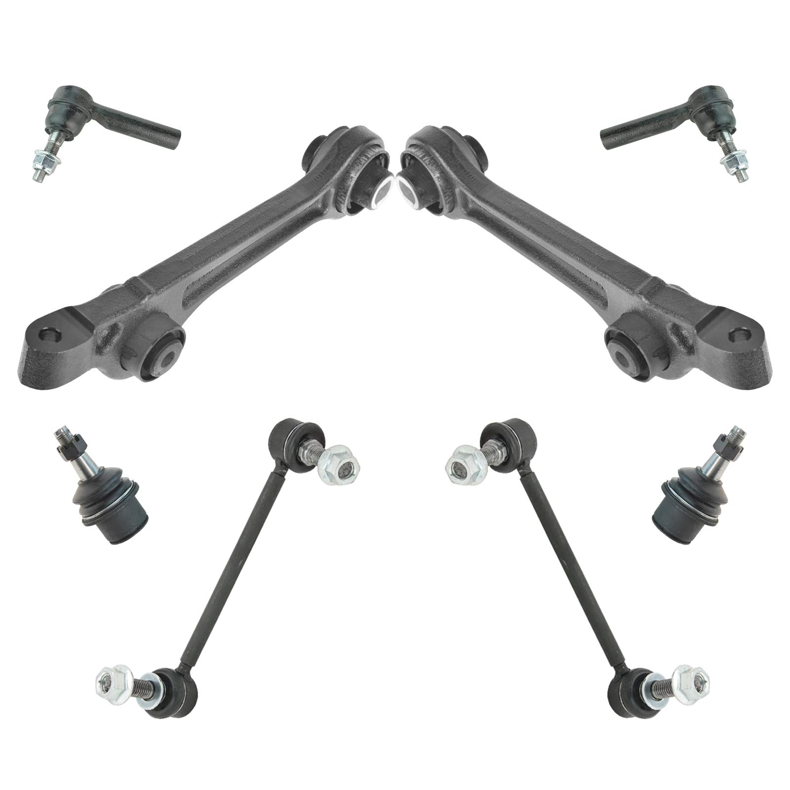 TRQ Front Steering & Suspension Kit - Ball Joint, Control Arm, Sway Bar, Stabilizer Link, Tie Rod - Compatible with 2011-2022 Chrysler 300, Dodge Challenger, Charger - Improve Ride Comfort & Handling for Daily Driving & Performance