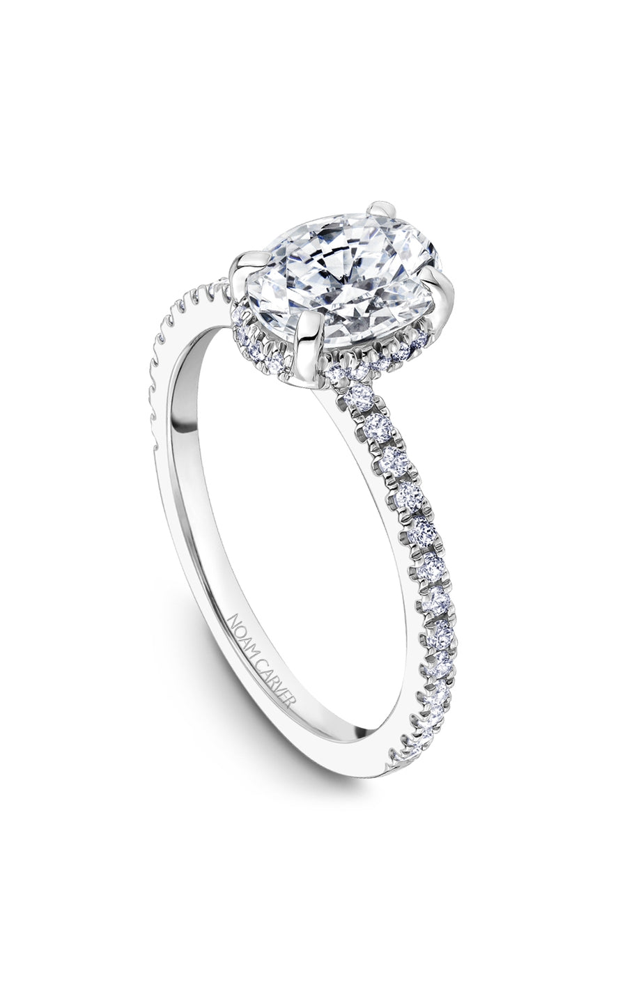 Noam Carver B264 01A Bridal Engagement Ring - 14K White Gold Diamond Wedding Ring for Women, Perfect for Proposals, Anniversaries & Special Occasions
