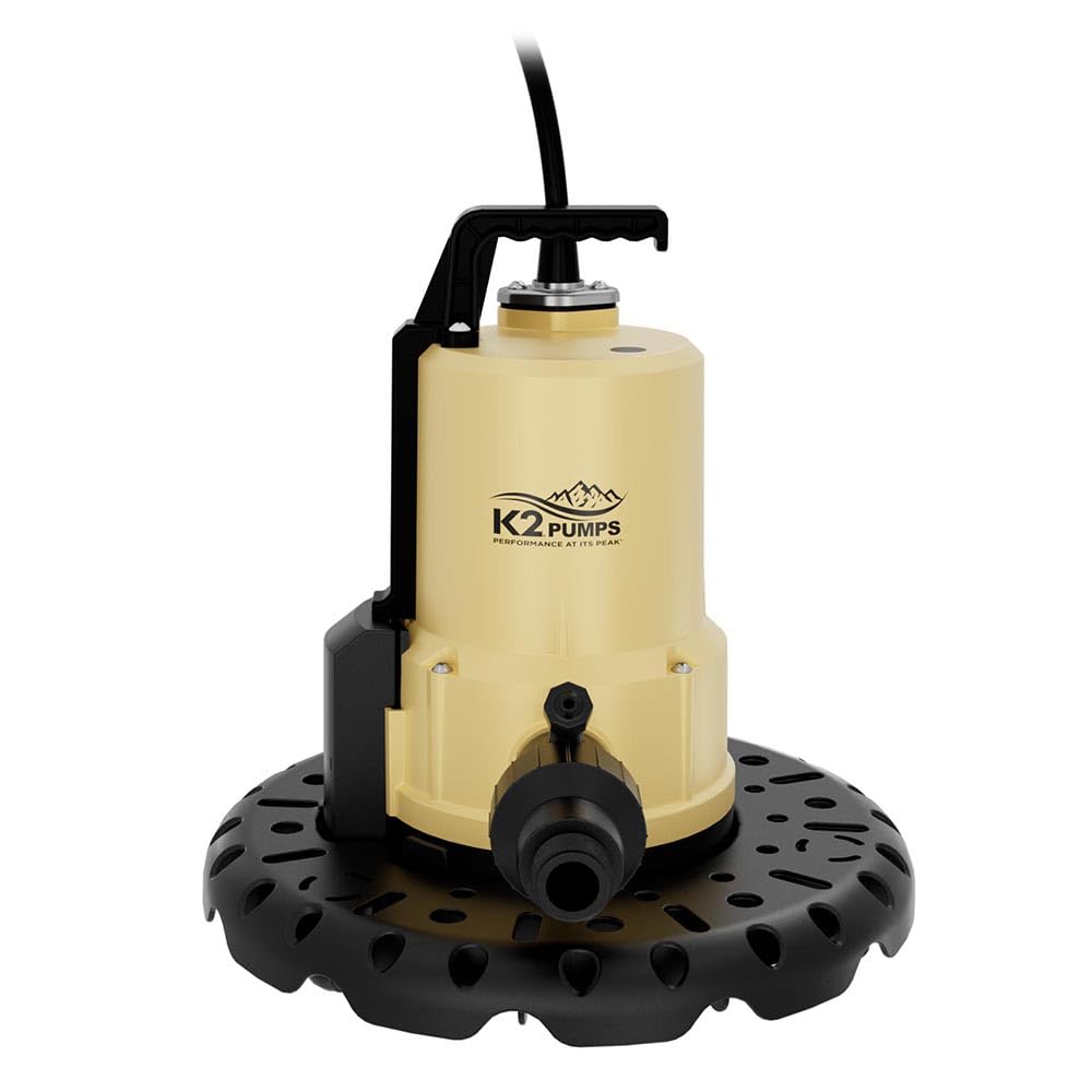 K2 Pumps UTA02502APK 1/4 HP Automatic Pool Cover Pump - Heavy Duty Water Removal for Inground & Above Ground Pools, Spas, and Covers - Prevents Water Accumulation and Damage