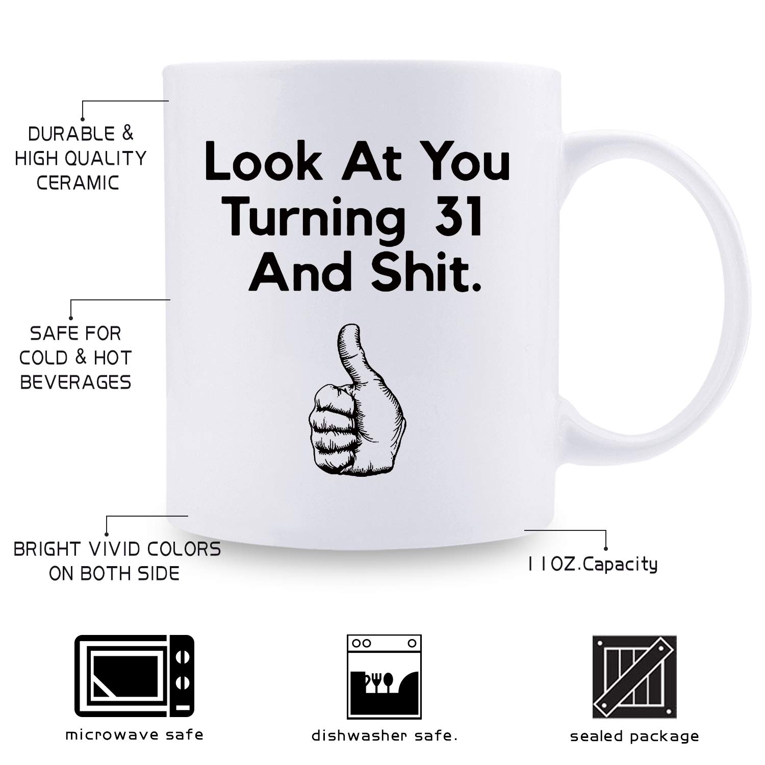 31st Birthday Gifts for Women 1988 - Funny 11oz Coffee Mug for Mom, Wife, Sister, Friend, Colleague - Perfect for Office, Home & Special Occasions