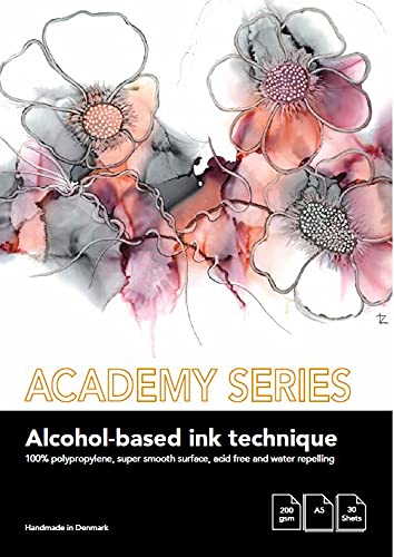 PLAY-CUT Alcohol Ink Paper A5 (White) | 30 Sheets 200g/m2 | Waterproof for Acrylic & Alcohol Ink Painting | Art & DIY Projects