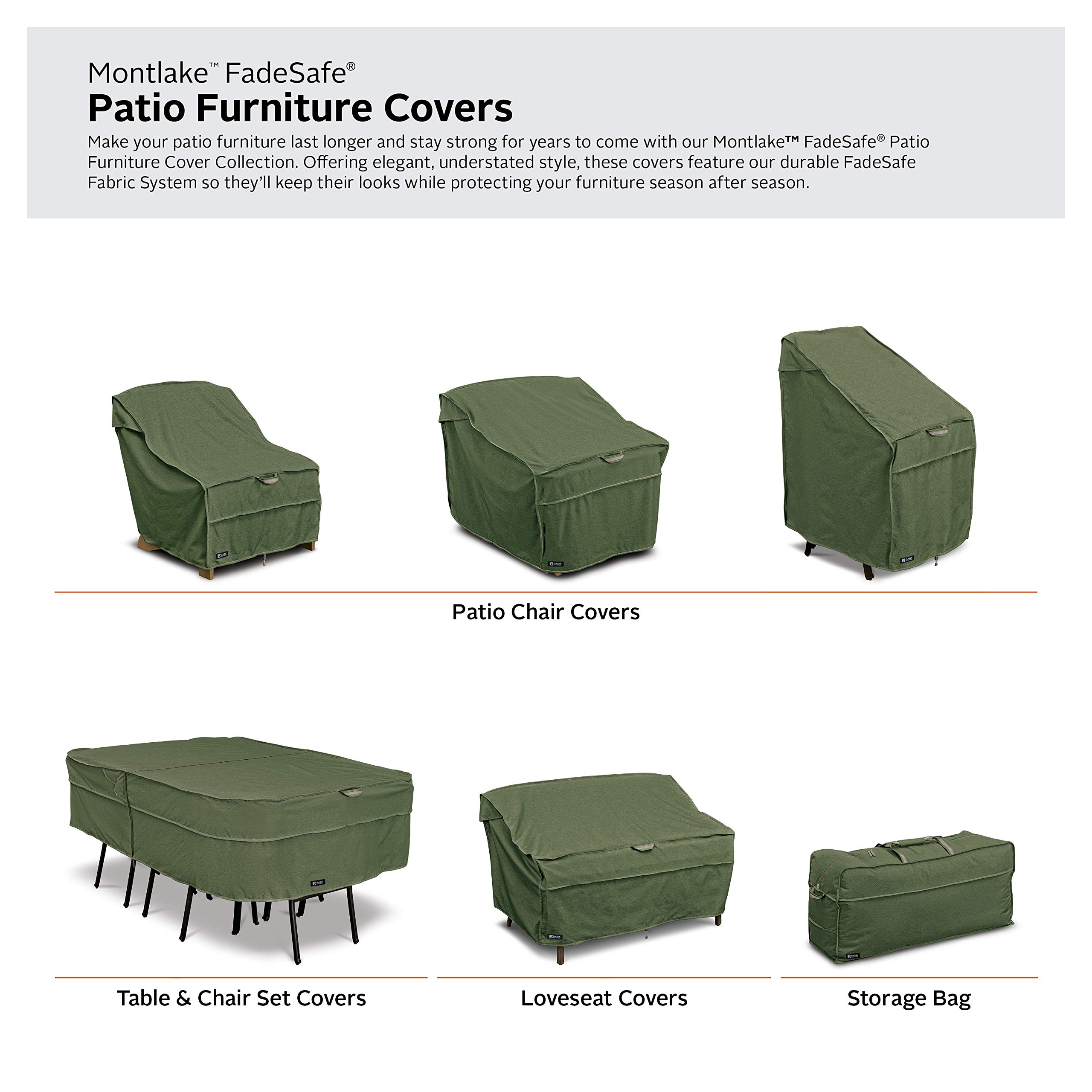 Classic Accessories Montlake FadeSafe Water-Resistant 58 Inch Patio Bench Cover, Heather Fern - Perfect for Outdoor Furniture Protection