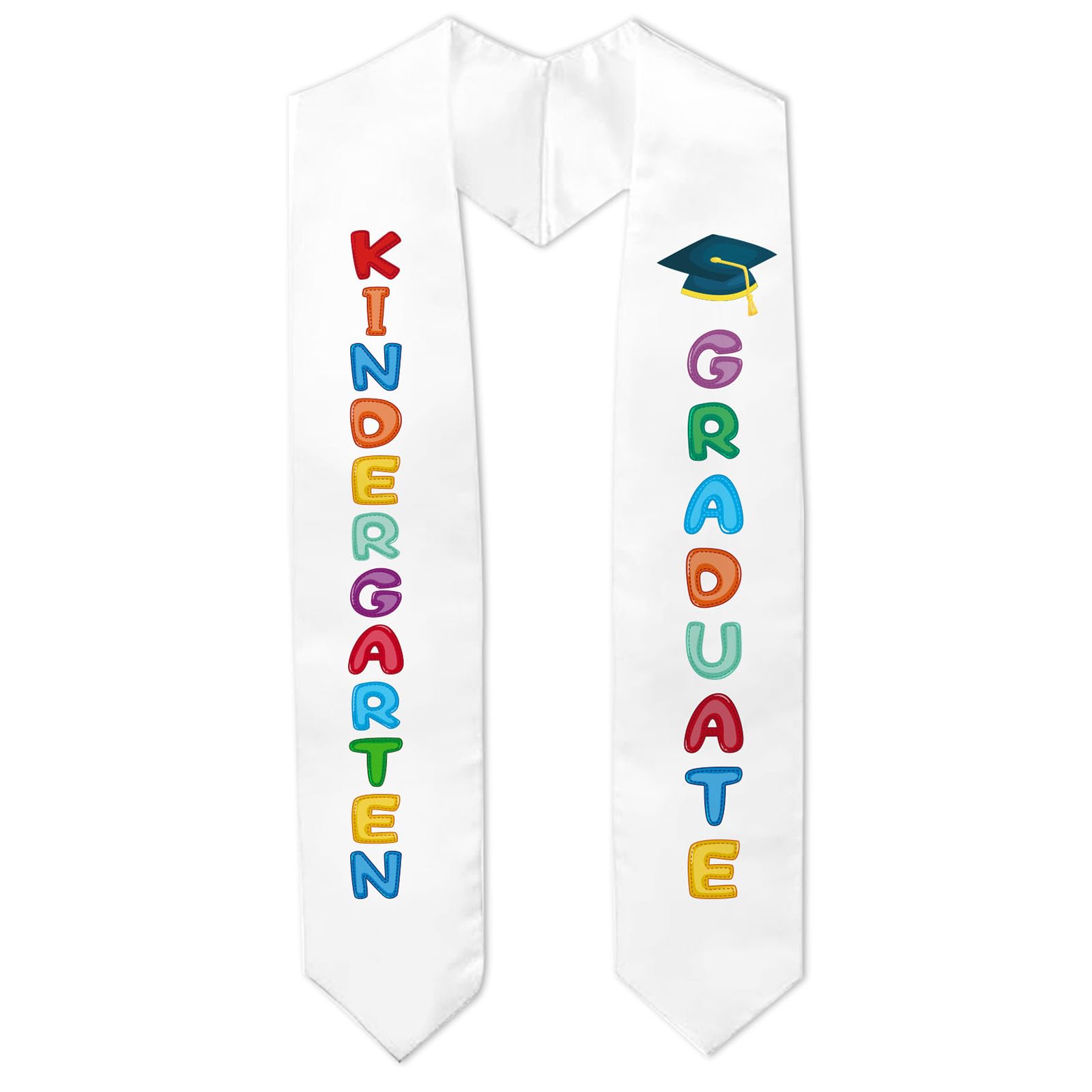 Kindergarten Graduation Sash for Preschool Party Favors - White Class of 2025 Graduation Stole - Perfect for Graduation Decorations, Preschool Ceremonies & Kindergarten Celebrations