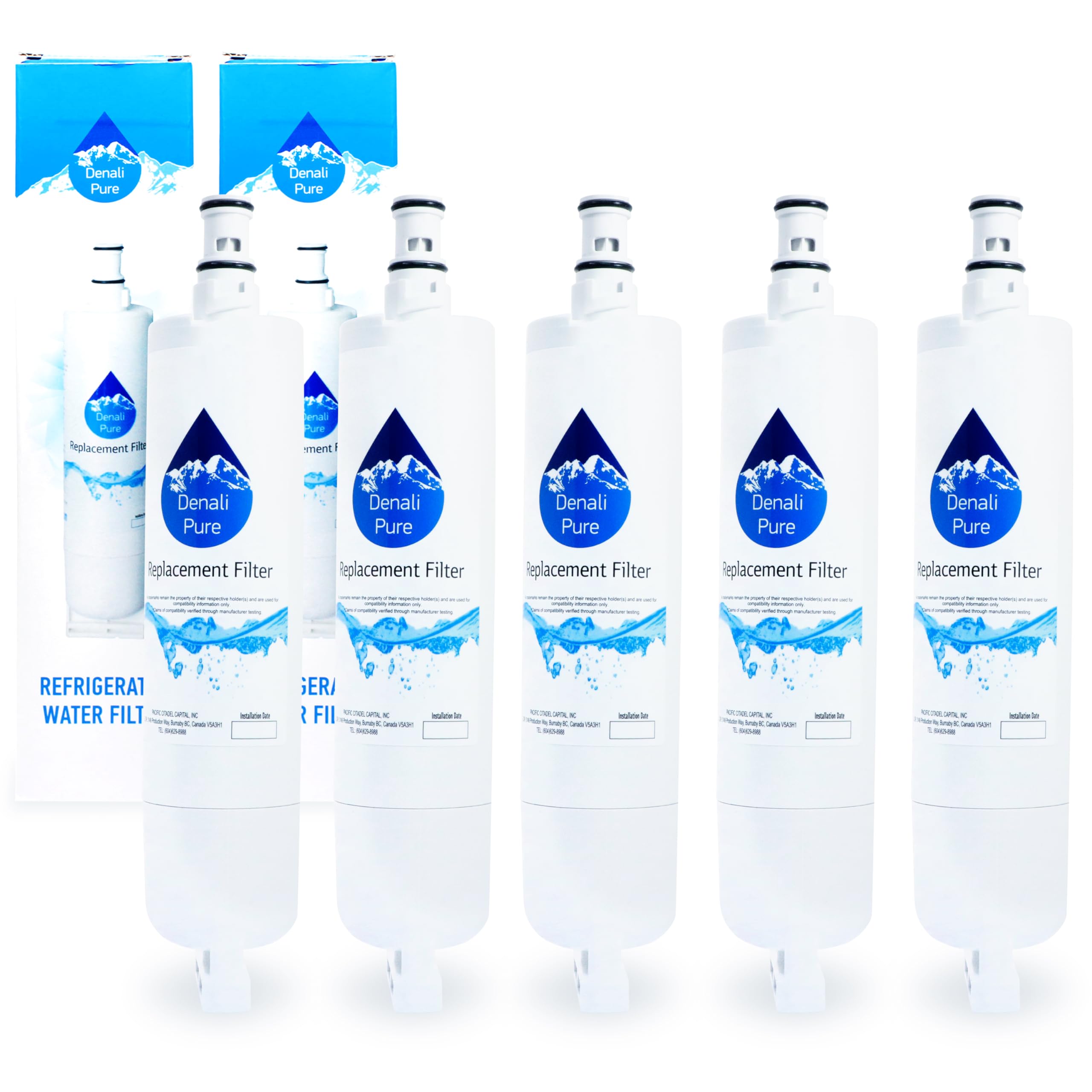 5-Pack Sears/Kenmore 10655509400 Refrigerator Water Filter Replacement - Compatible with 46-9010, 46-9902, 46-9908 Models | Clean & Fresh Drinking Water for Home & Office Fridge