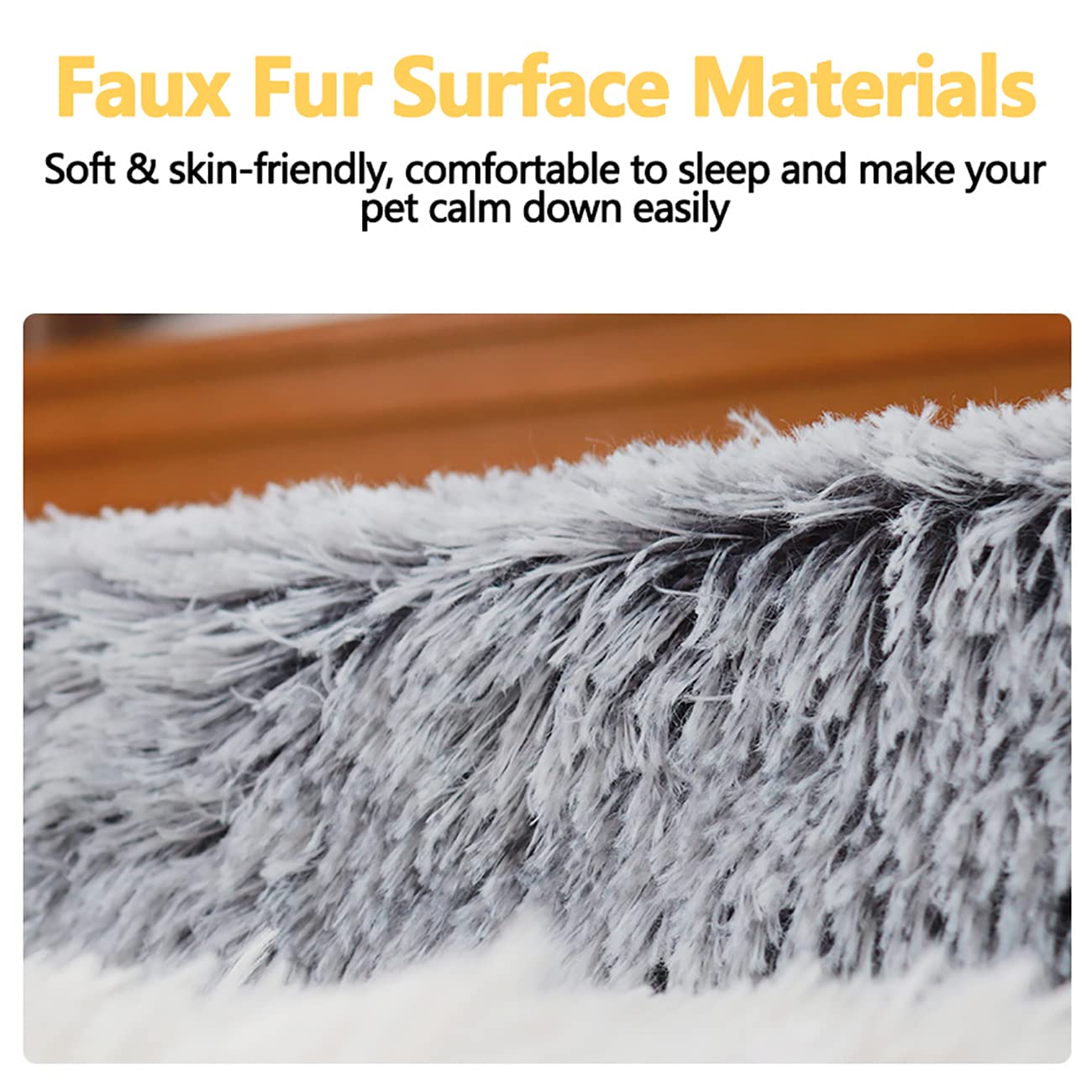 Huraty Faux Fur Orthopedic Dog Bed – Soft Anti-Slip Plush Pet Mattress for Large Dogs, Calming Comfort Sleeping Pad (Pink, XL) – Perfect for Crates, Floors & Sofas