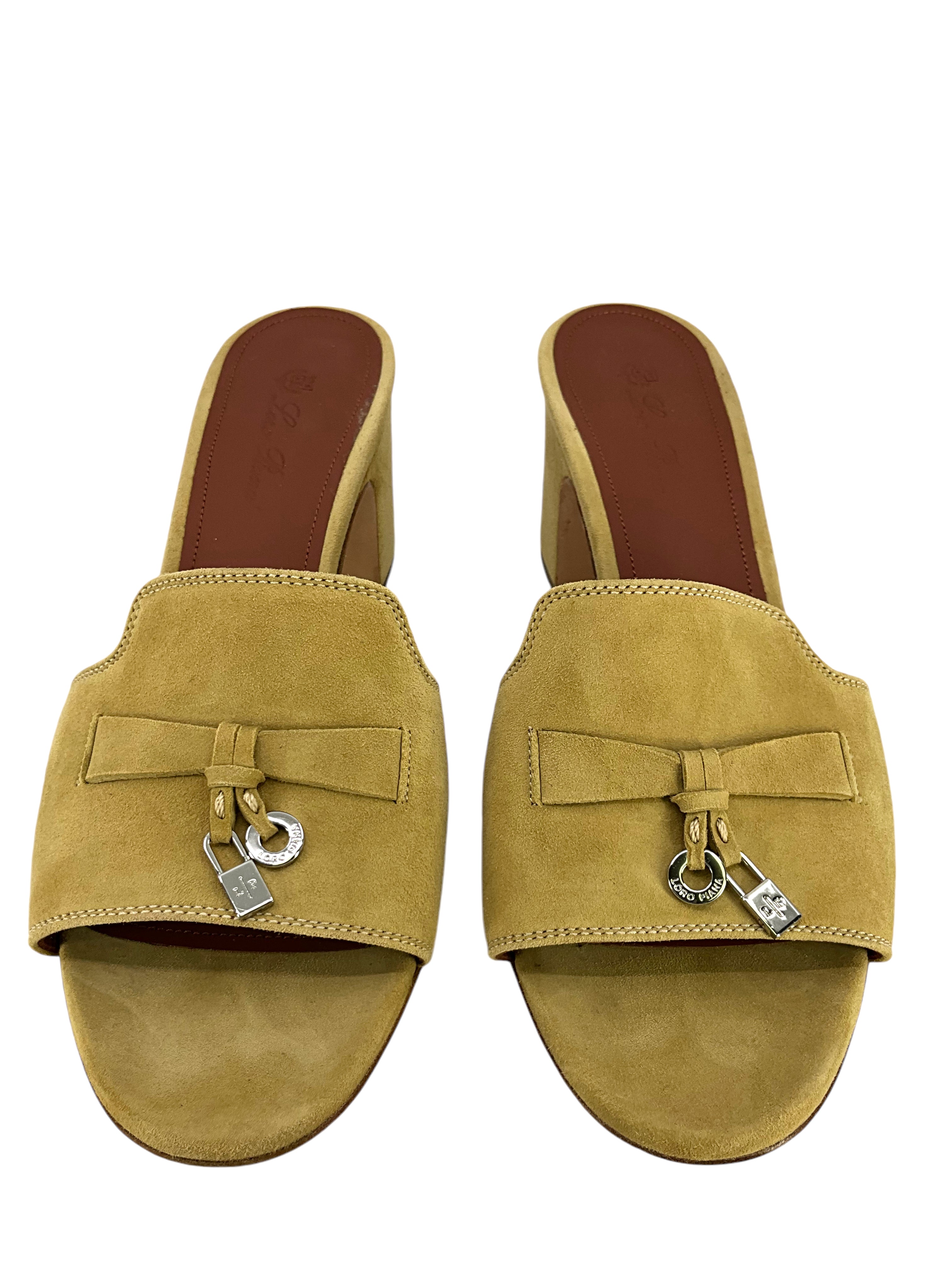Loro Piana My Charms Suede Slide Mules - Women's Size 7.5 (US) | Soft Suede House Slippers for Comfortable Indoor & Outdoor Wear