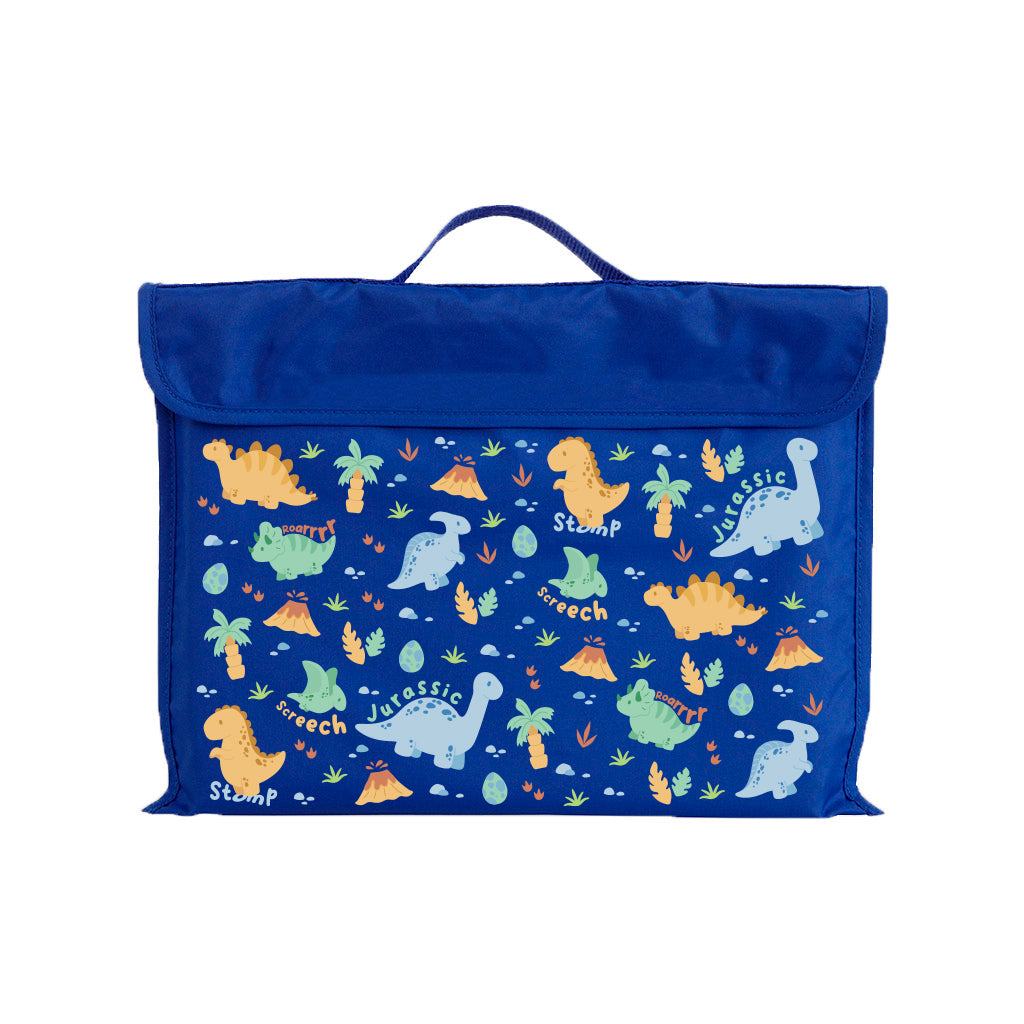 Dinosaur Themed Eco-Friendly Reusable Library Book Bag - Perfect for School, Grocery Shopping & Outdoor Adventures