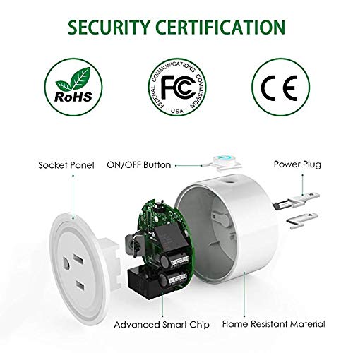 Raxxio Smart Plug WiFi Outlet - Wireless Remote Control for Home Devices, Works with Alexa & Google Home, No Hub Required (2 Pack) - Perfect for Smart Home Automation, Energy Saving & Voice Control