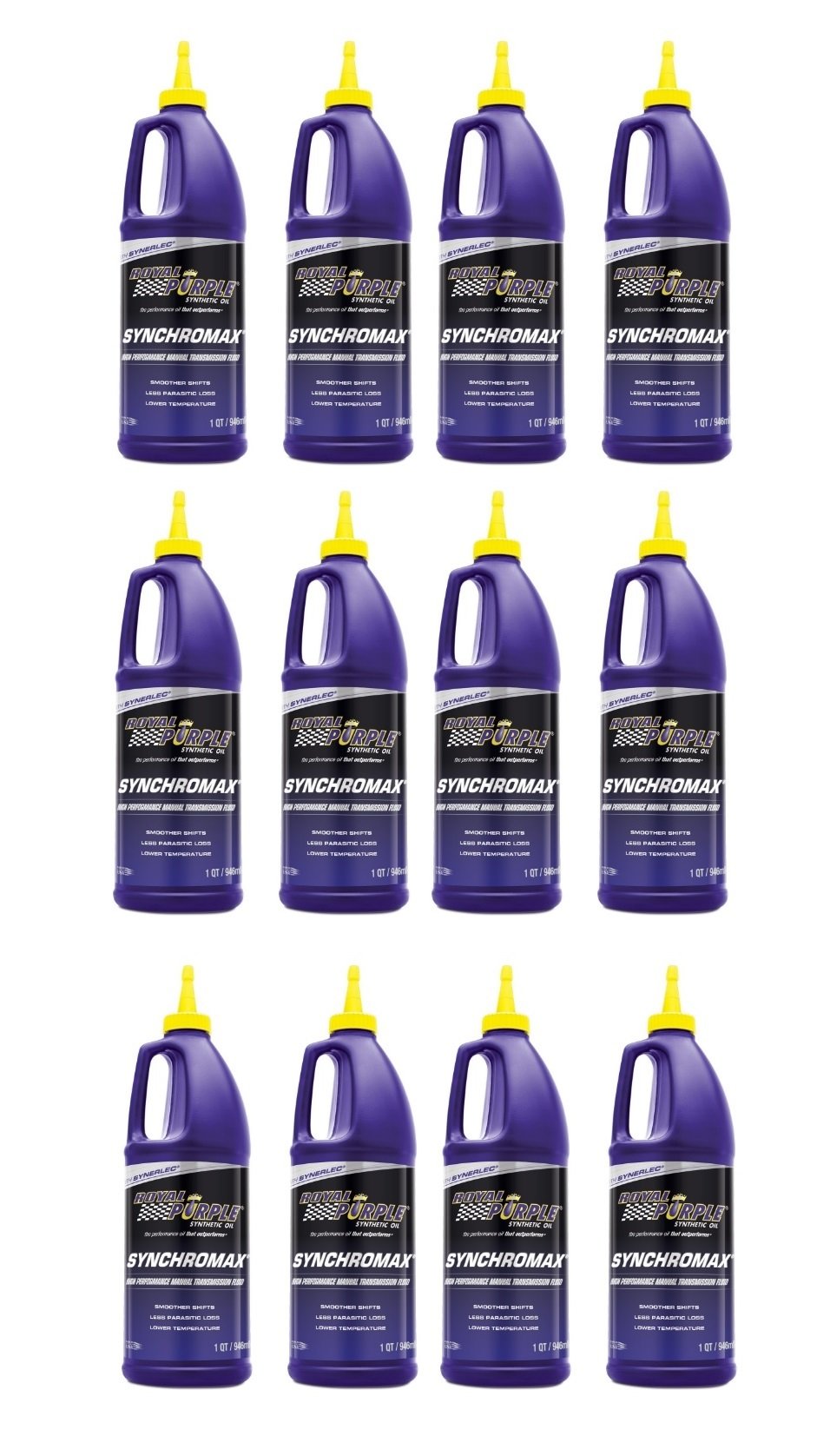 Royal Purple 01512 Synchromax Manual Transmission Fluid - 12 Pack (1 Quart Bottles) - High Performance Gear Oil for Smooth Shifting in Cars, Trucks & Motorcycles
