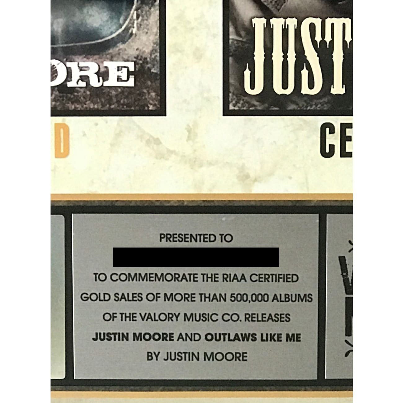 Justin Moore RIAA Certified Gold & Platinum Albums - Outlaws Like Me & Debut Album - Perfect for Country Music Fans & Collectors