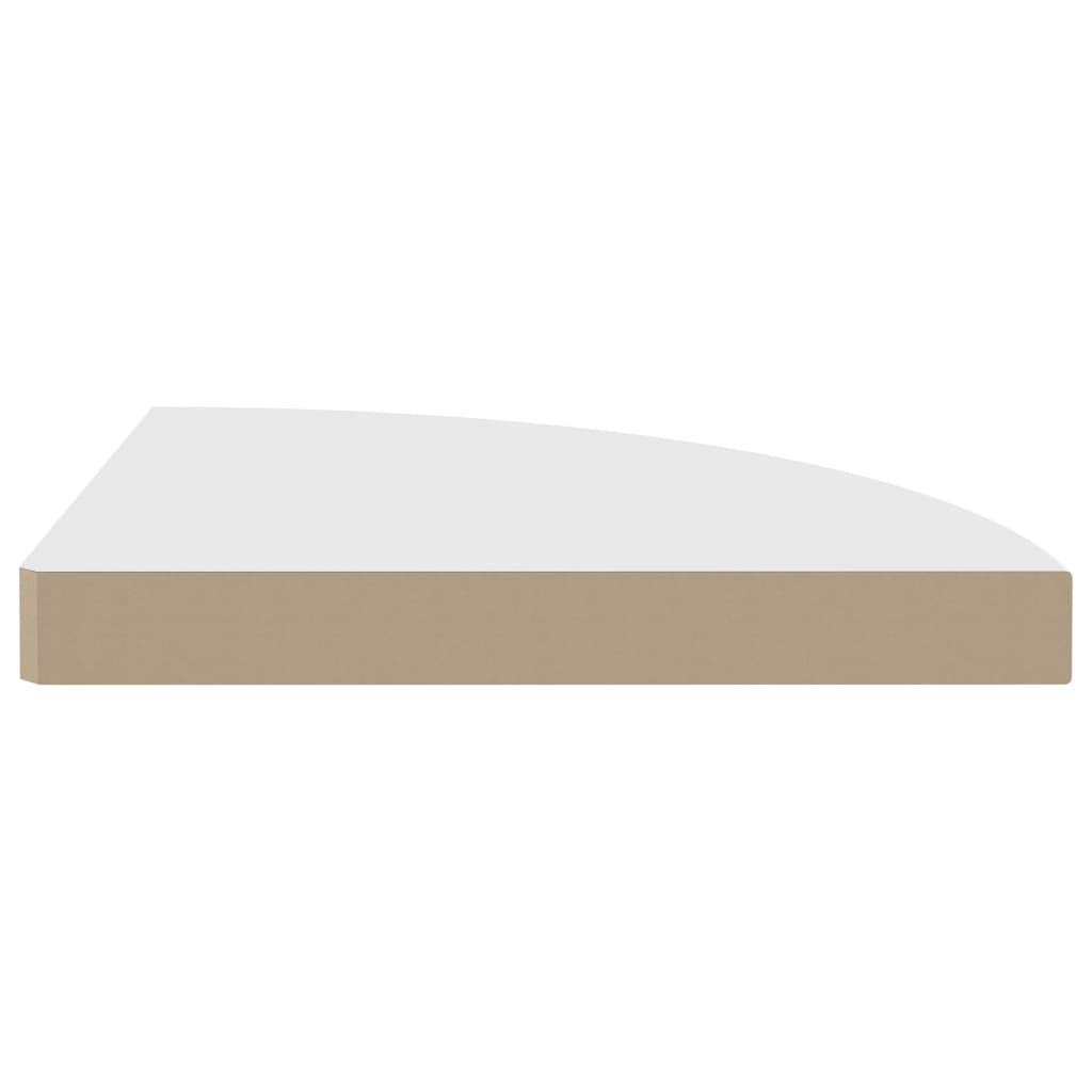 Modern Floating Corner Shelves Set of 4 - White MDF Wall Mounted Storage Shelf 13.8
