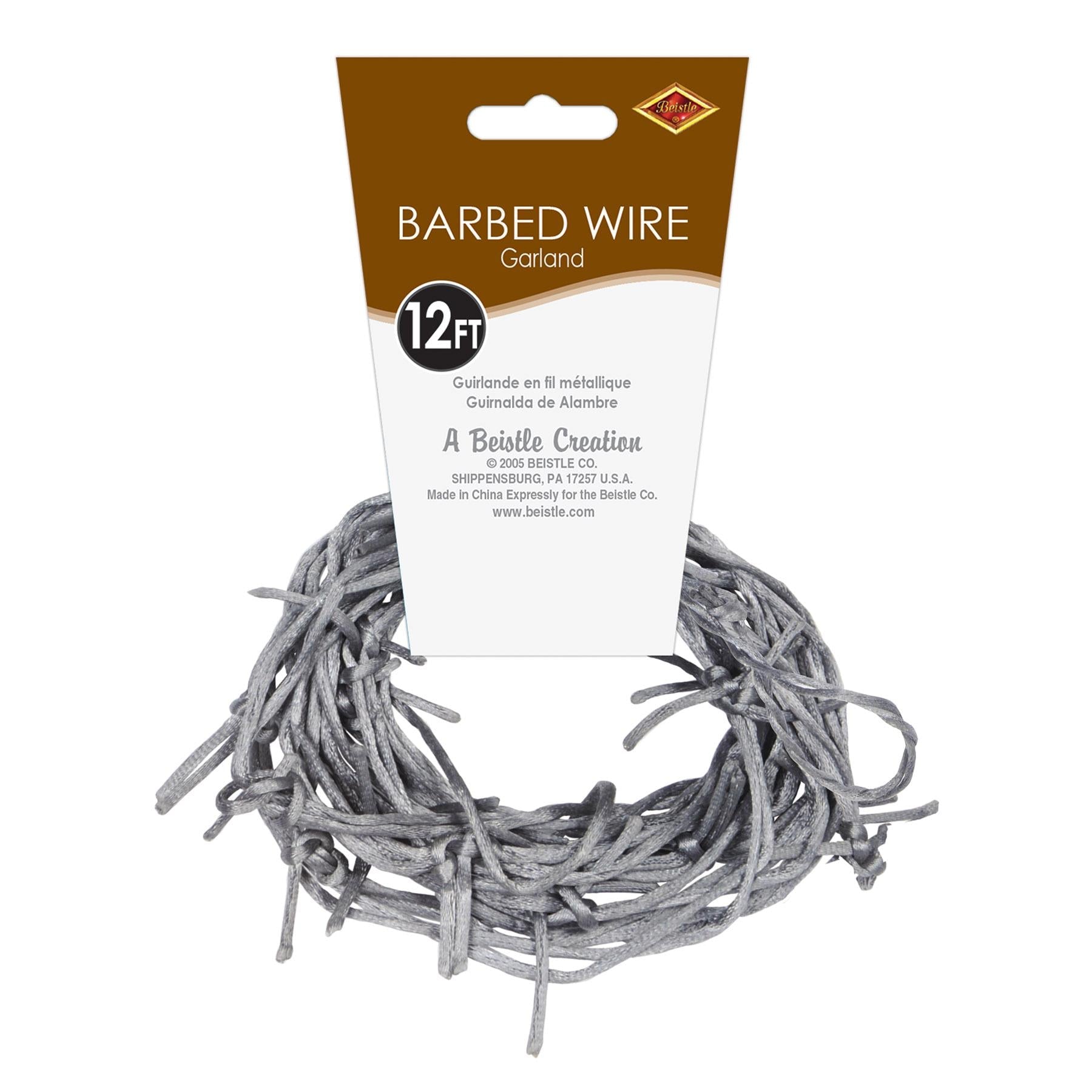 12 Pack Beistle Halloween Silver Barbed Wire Garland - Spooky Party Decor for Haunted House, Halloween Party & Outdoor Decorations