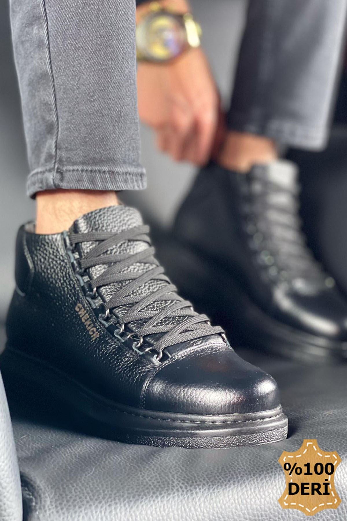 CH258 CST Roma Genuine Leather Men's Boots Black - Stylish & Durable Footwear for Casual Outings, Work & Outdoor Adventures
