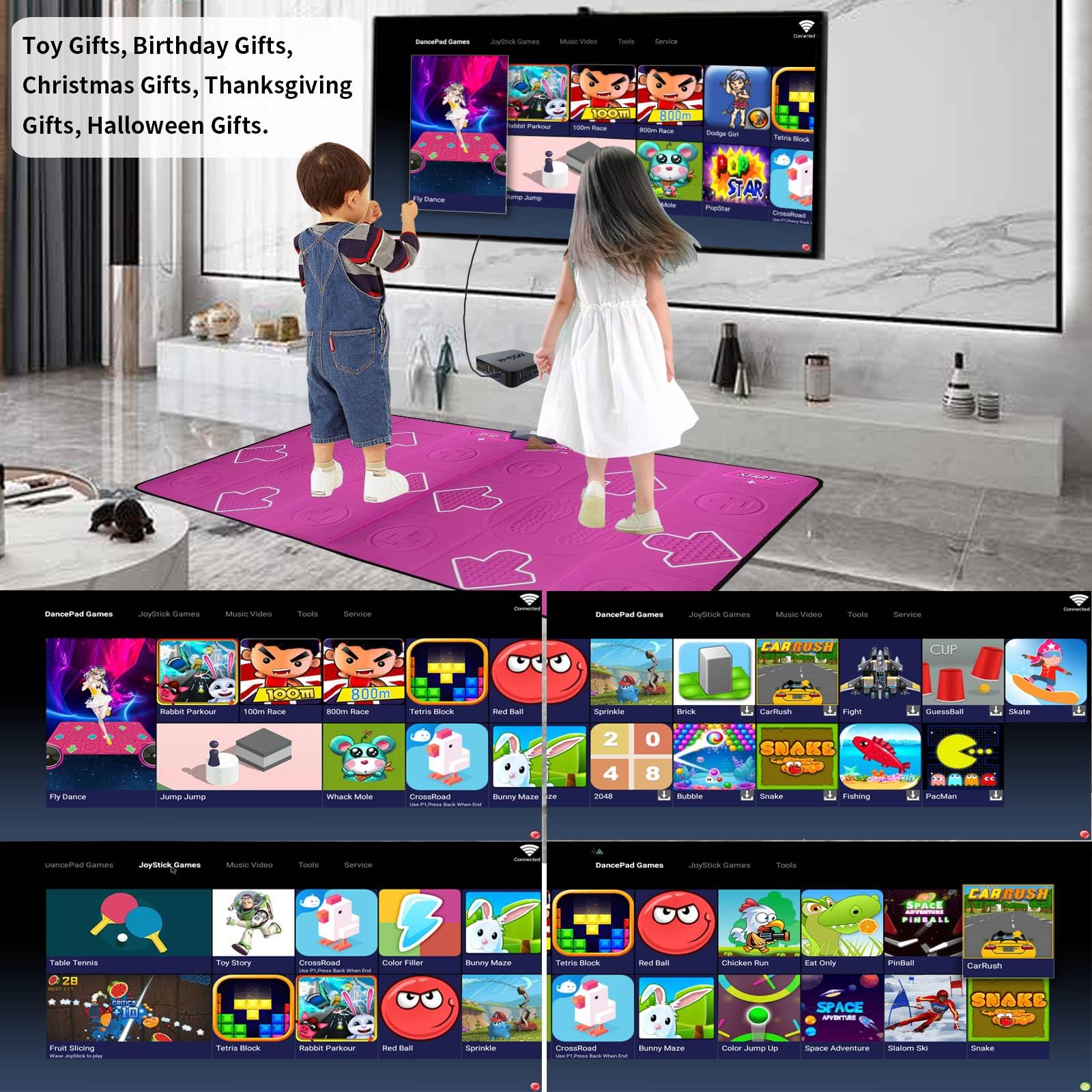 Wireless Dance Mat for Kids & Adults - Double Player TV Dance Pad Game, Interactive Exercise Mat for Family Fun - Perfect Gift for Boys & Girls (Red) - Ideal for Home Fitness, Parties & Indoor Entertainment