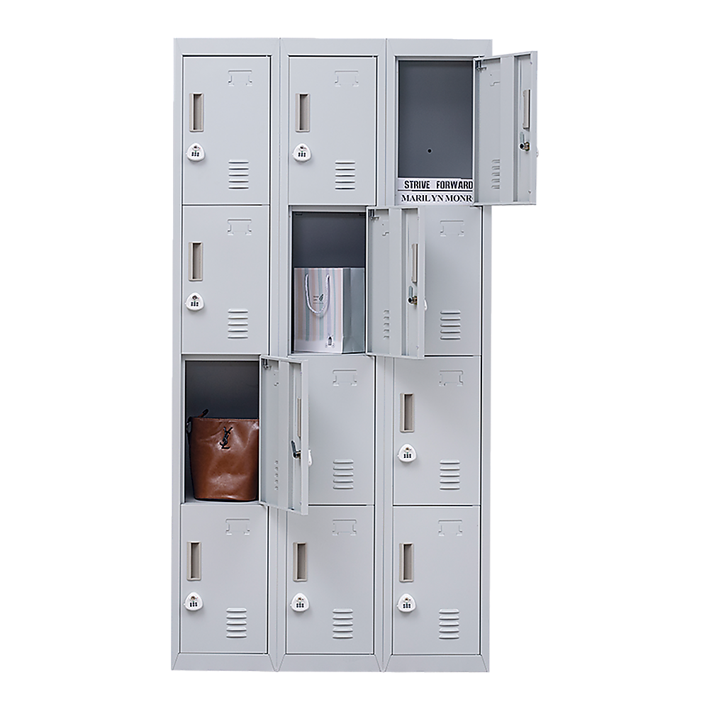 12-Door Locker with 3-Digit Combination Lock for Office, Gym, Shed, School & Home Storage - Secure Organization for Personal Belongings, Equipment & Valuables