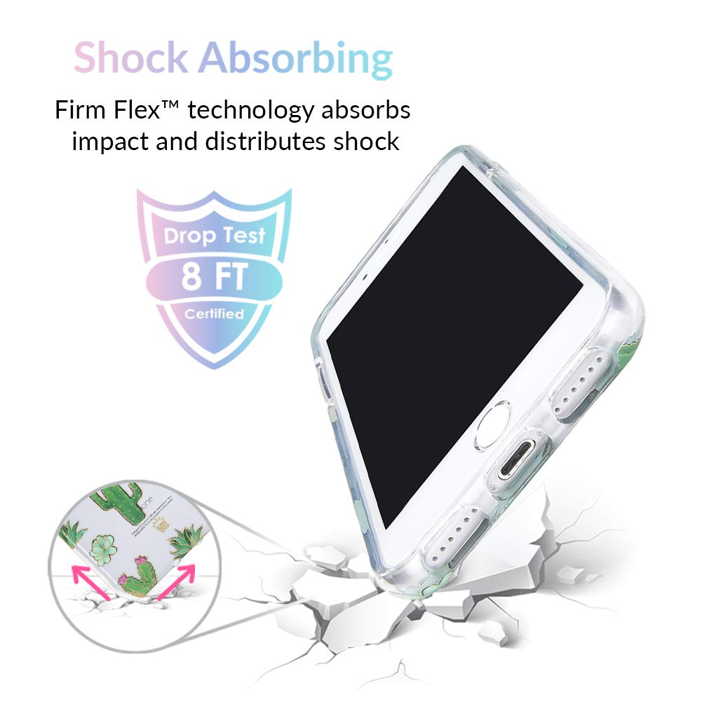 VELVET CAVIAR iPhone 7 Plus & 8 Plus Case - Cactus Design Clear Protective Phone Cover for Women & Girls | Slim Shockproof Case for Daily Use, Work & Travel