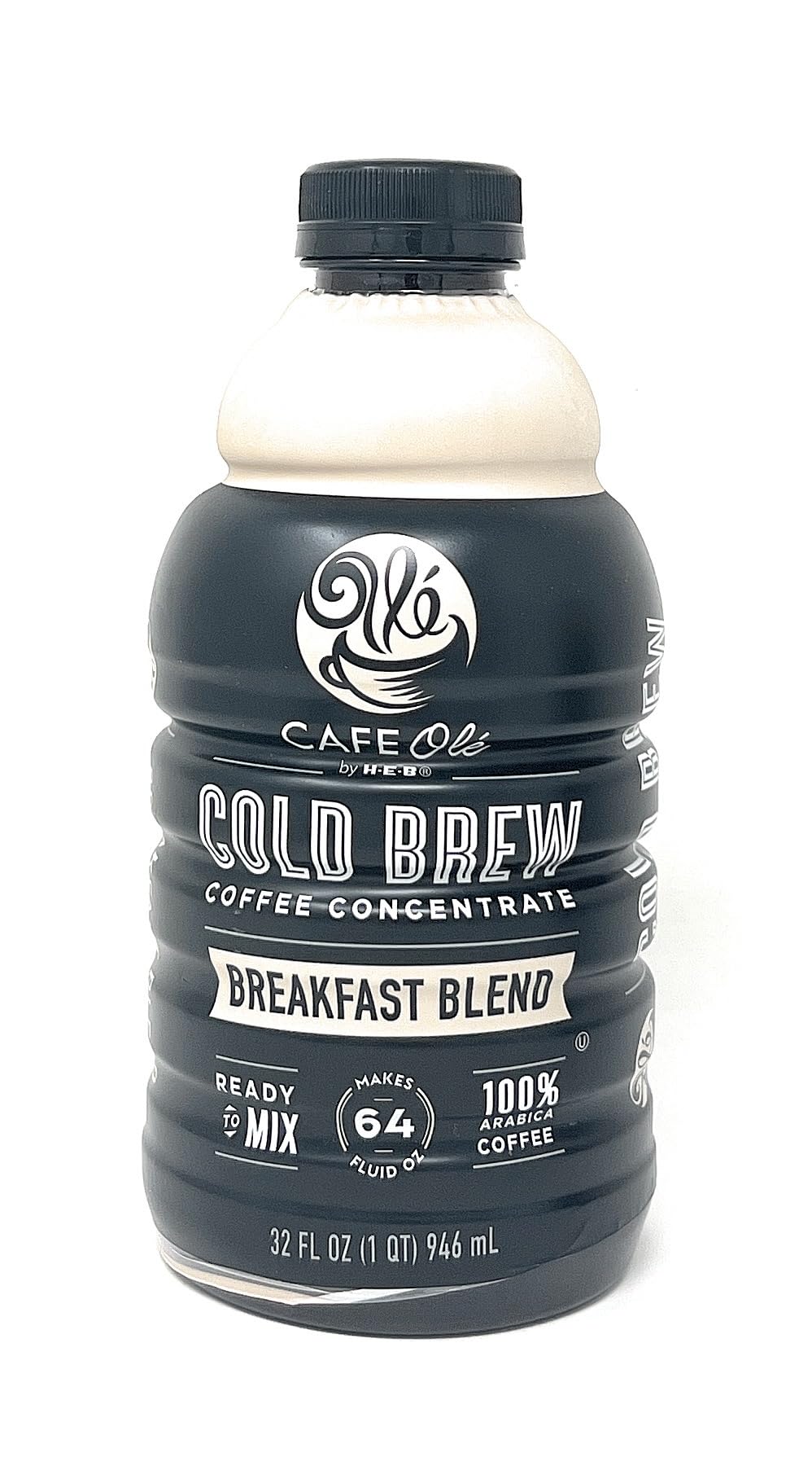 H-E-B Cafe Ole Breakfast Blend Cold Brew Coffee Concentrate - 32oz Bottle for Iced Coffee | Perfect for Morning Energy, Office Breaks & Summer Refreshment