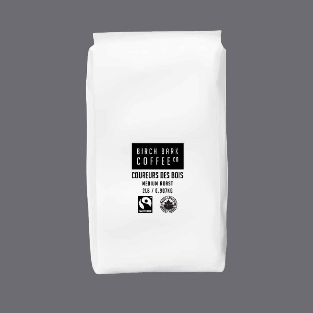 Organic Birch Bark Coureurs Des Bois Fair Trade Whole Bean Coffee - 2 lb Bag | Premium Dark Roast for French Press, Drip & Espresso | Perfect for Camping, Office & Home Brewing