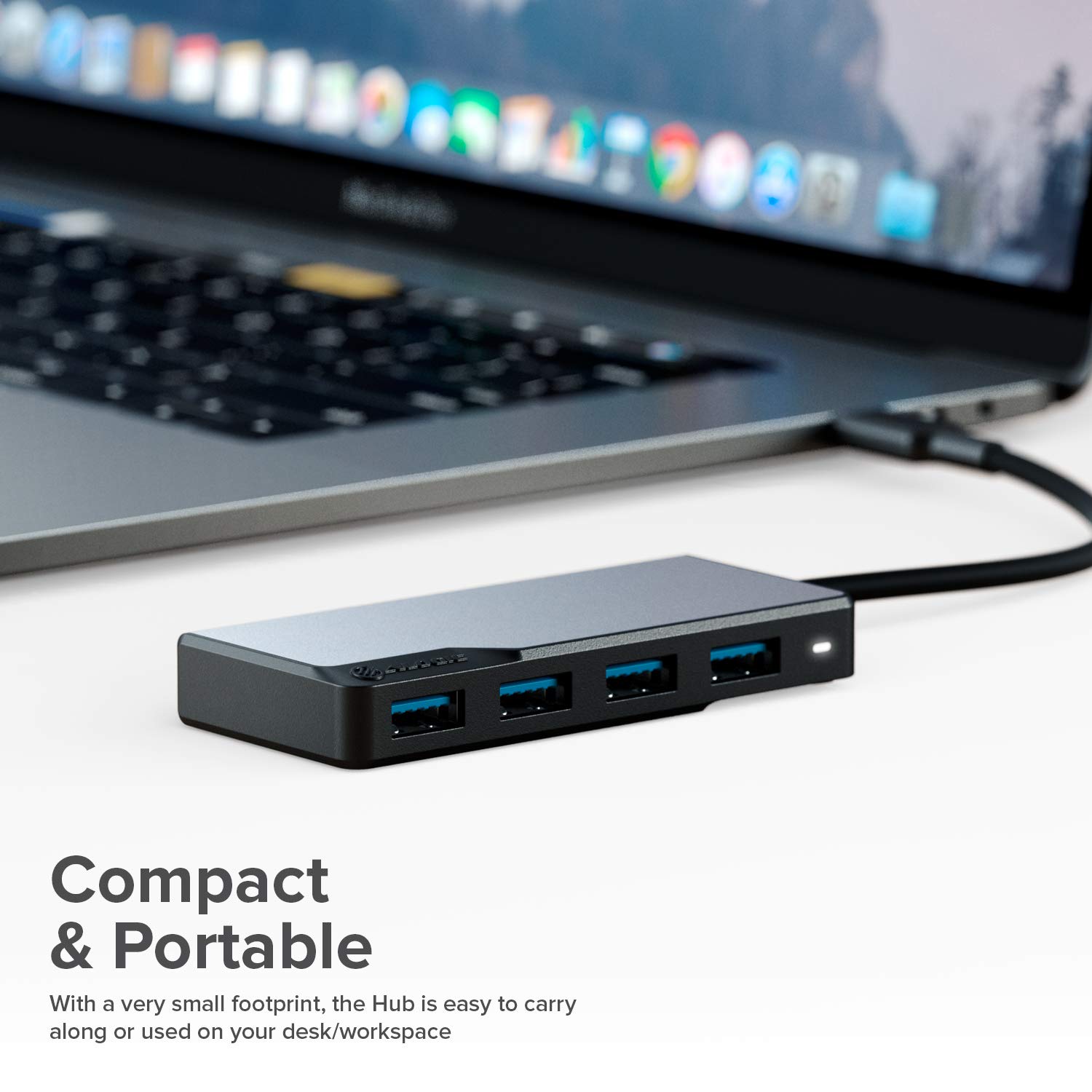 ALOGIC USB-C Fusion Swift Hub - 4-in-1 Type C Adapter with USB 3.0 (5Gbps) for MacBook Pro/Air & iPad Pro/Air - Perfect for Home Office, Travel & Multi-Device Charging