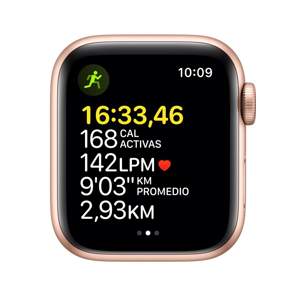 Apple Watch SE (GPS + Cellular) 44mm Gold Aluminum Case with White Star Sport Band - Perfect for Fitness Tracking, Calls & Daily Wear