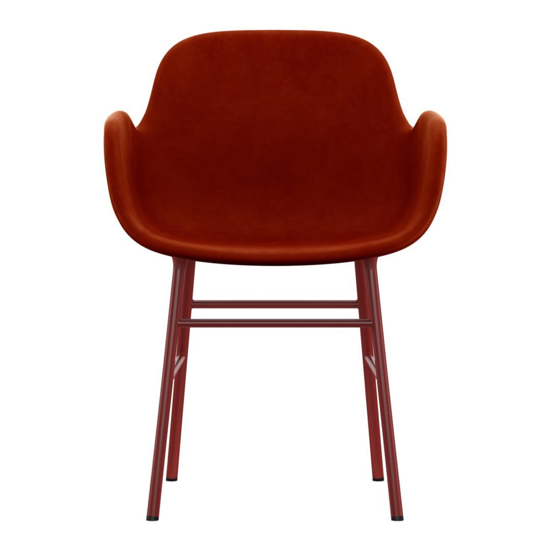 Modern Form Armchair with Sturdy Metal Legs & Soft Upholstery - Perfect for Living Room, Office, or Reading Nook