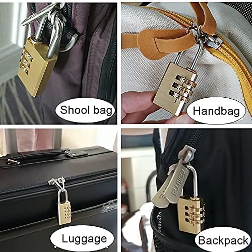 MroMax 1Pc Brass 3 Digit Combination Padlock - Secure Toolbox, Lockers, Luggage & Backpack - Ideal for Travel, School, Gym & Home Security