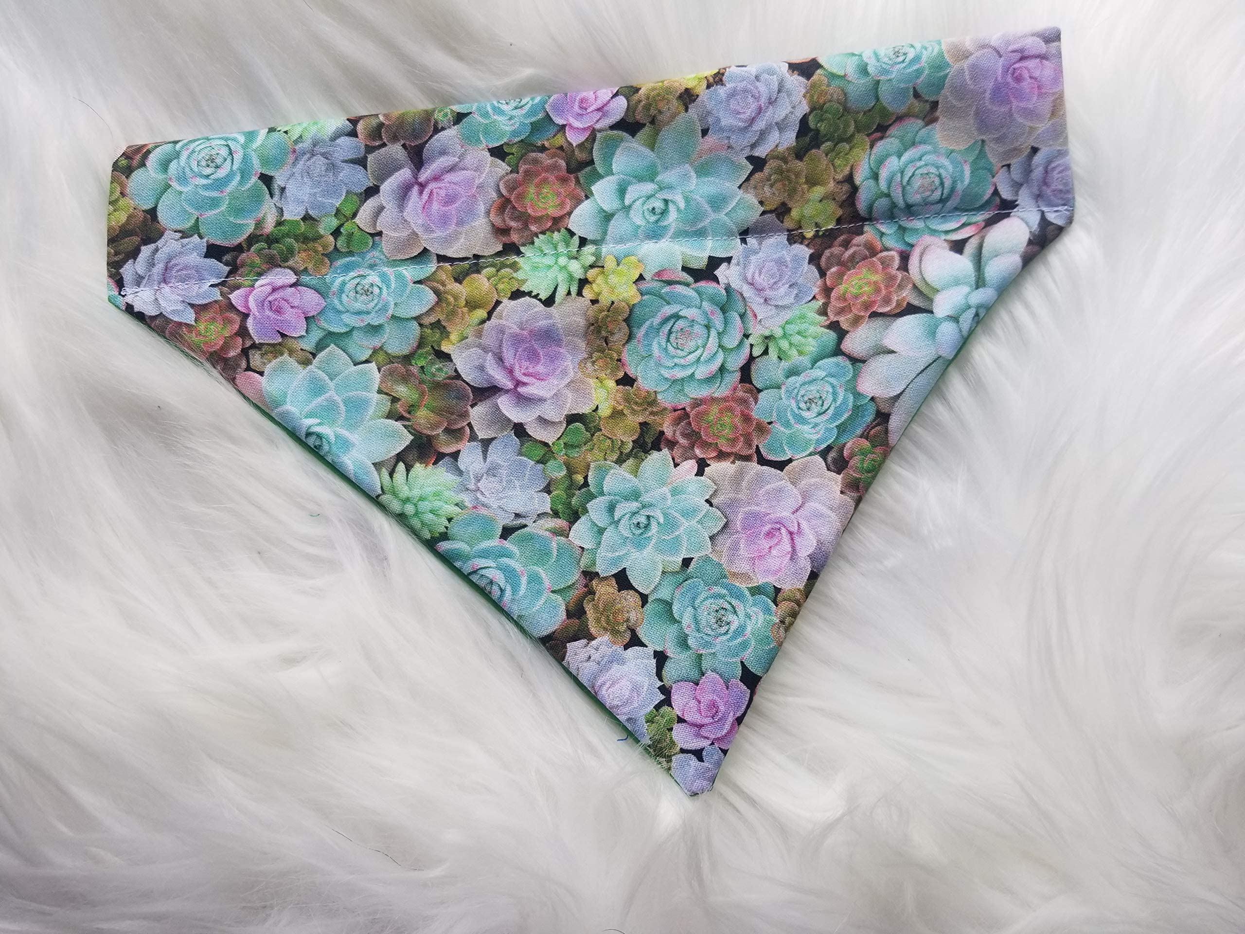 Premium Succulent Print Dog Bandana - Adjustable & Slip-On for Large Collars - Perfect for Outdoor Adventures, Pet Photos & Special Occasions