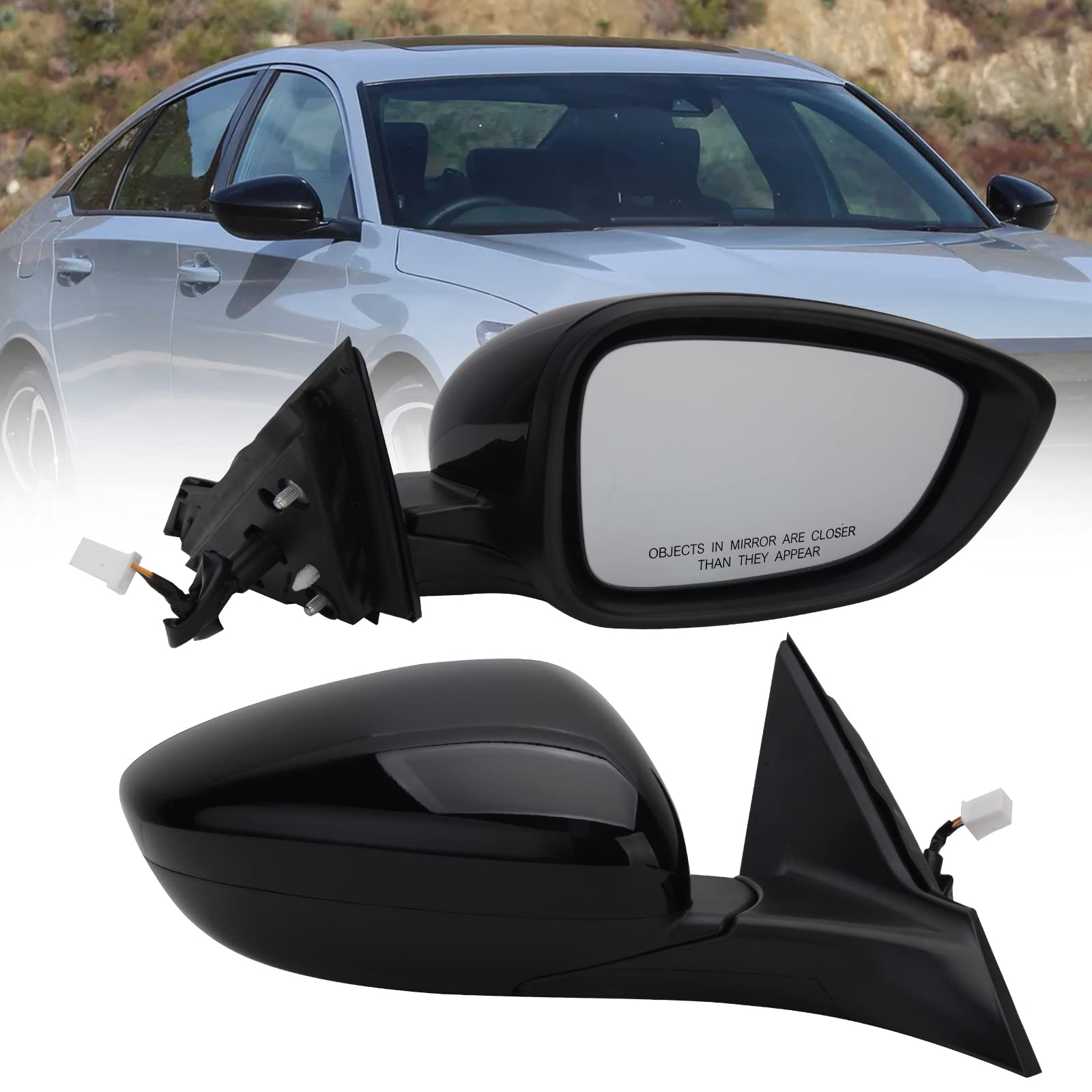 2018-2022 Honda Accord Sedan Right Passenger Side View Mirror Replacement - Non-Heated, No Signal Light, Black | Perfect for Daily Commuting & Road Trips