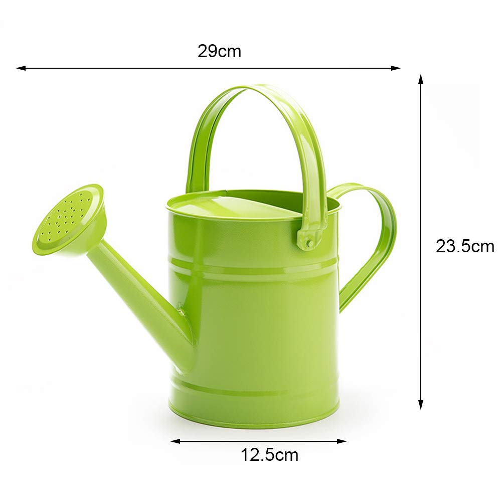 1.5L (51oz) Metal Watering Can for Kids - Green Iron Garden Watering Pot with Sprinkler for Indoor & Outdoor Plants | Perfect for Houseplants, Gardening, and Kids' Outdoor Activities